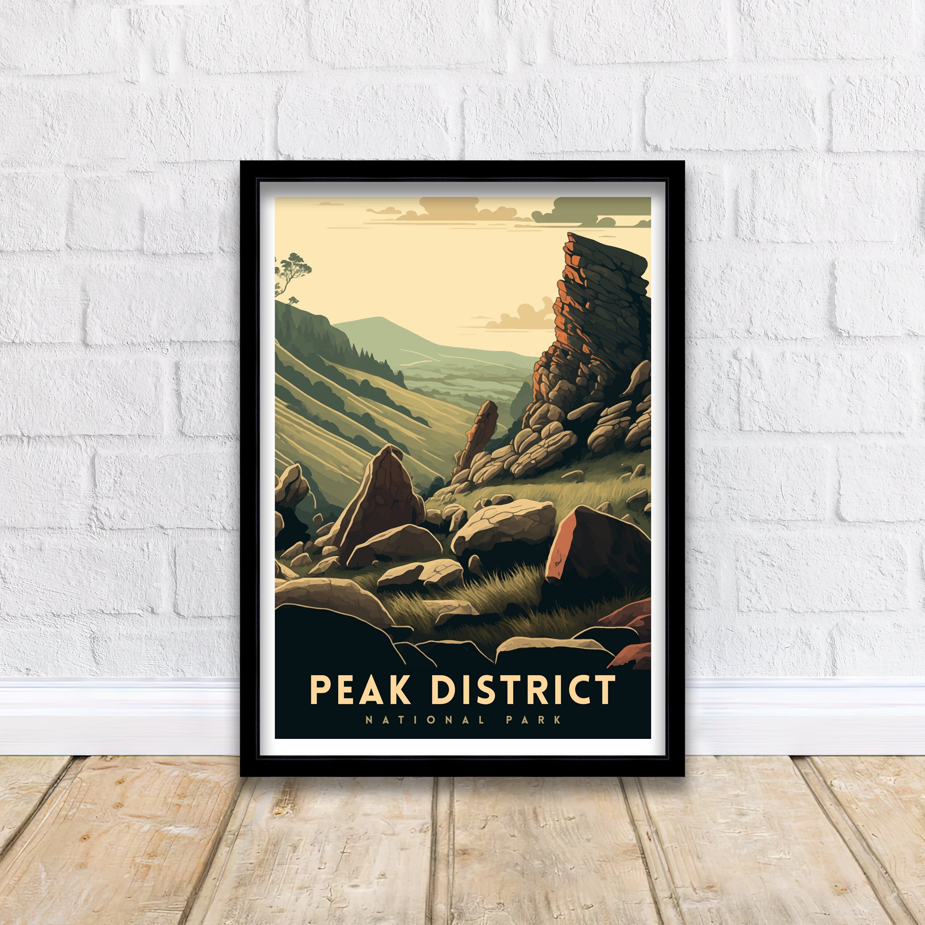 Peak District Art Print | England Travel Poster