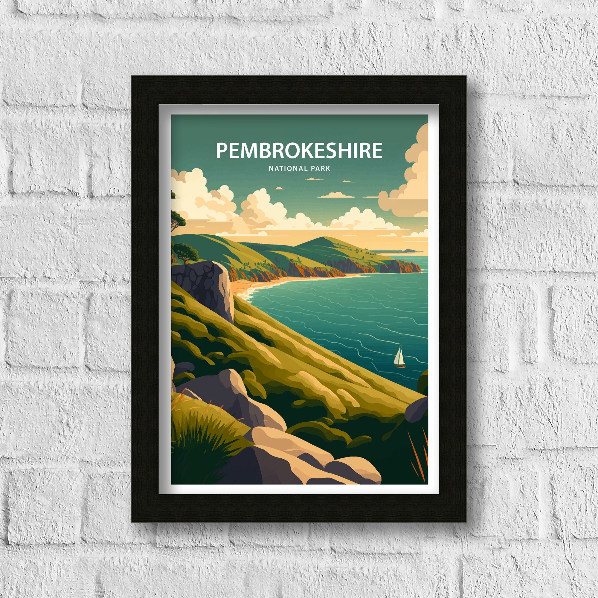 Pembrokeshire Coast Art Print | National Park Travel Poster