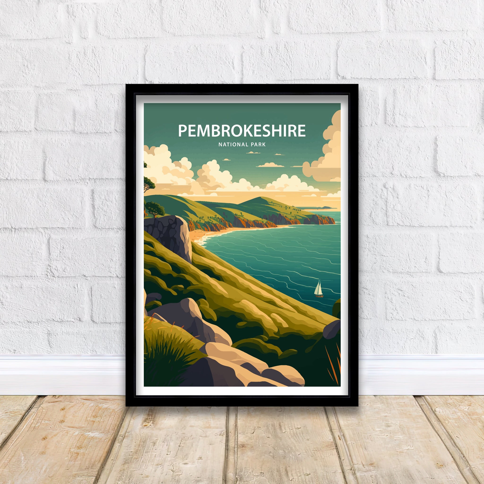 Pembrokeshire Coast Art Print | National Park Travel Poster