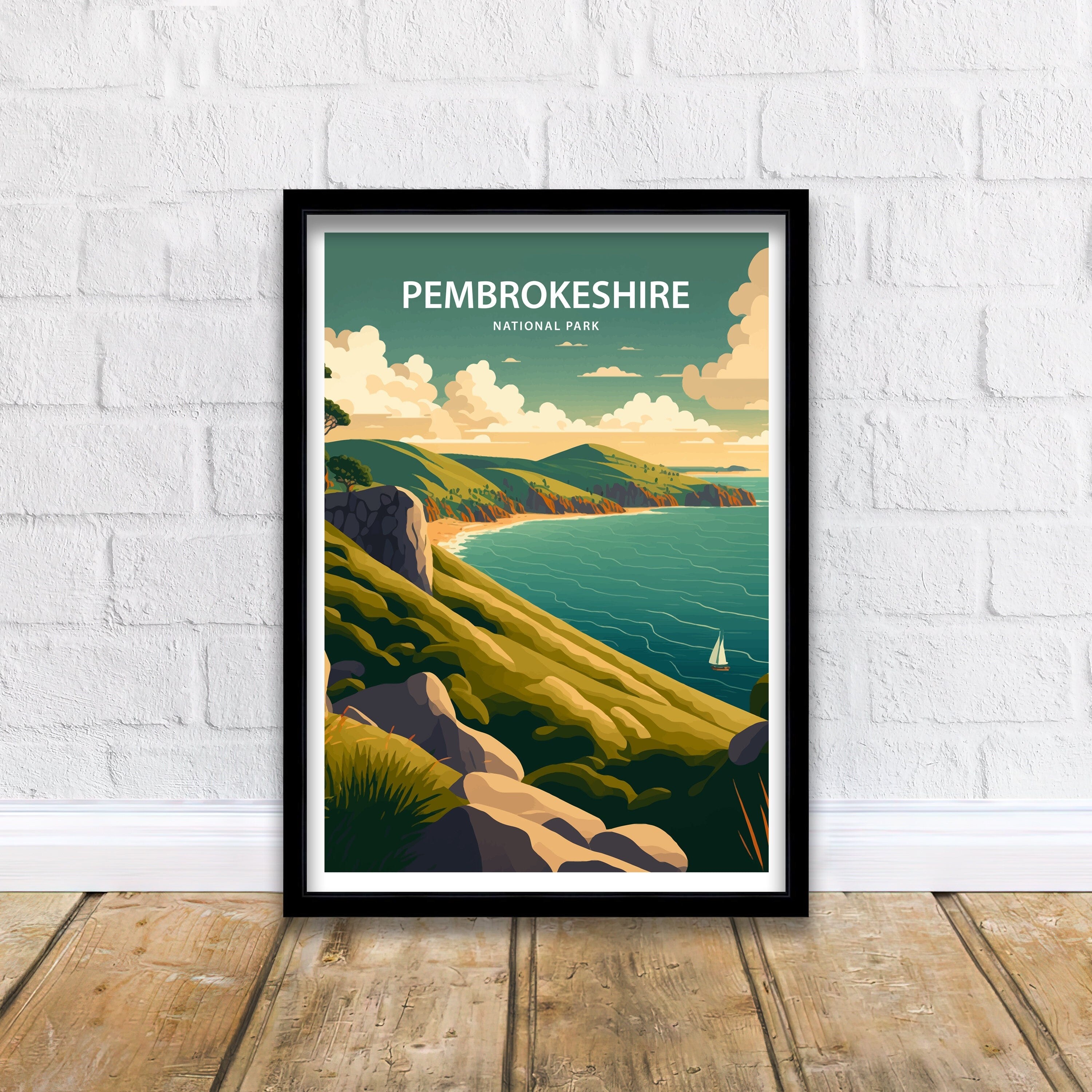 Pembrokeshire Coast Art Print | National Park Travel Poster