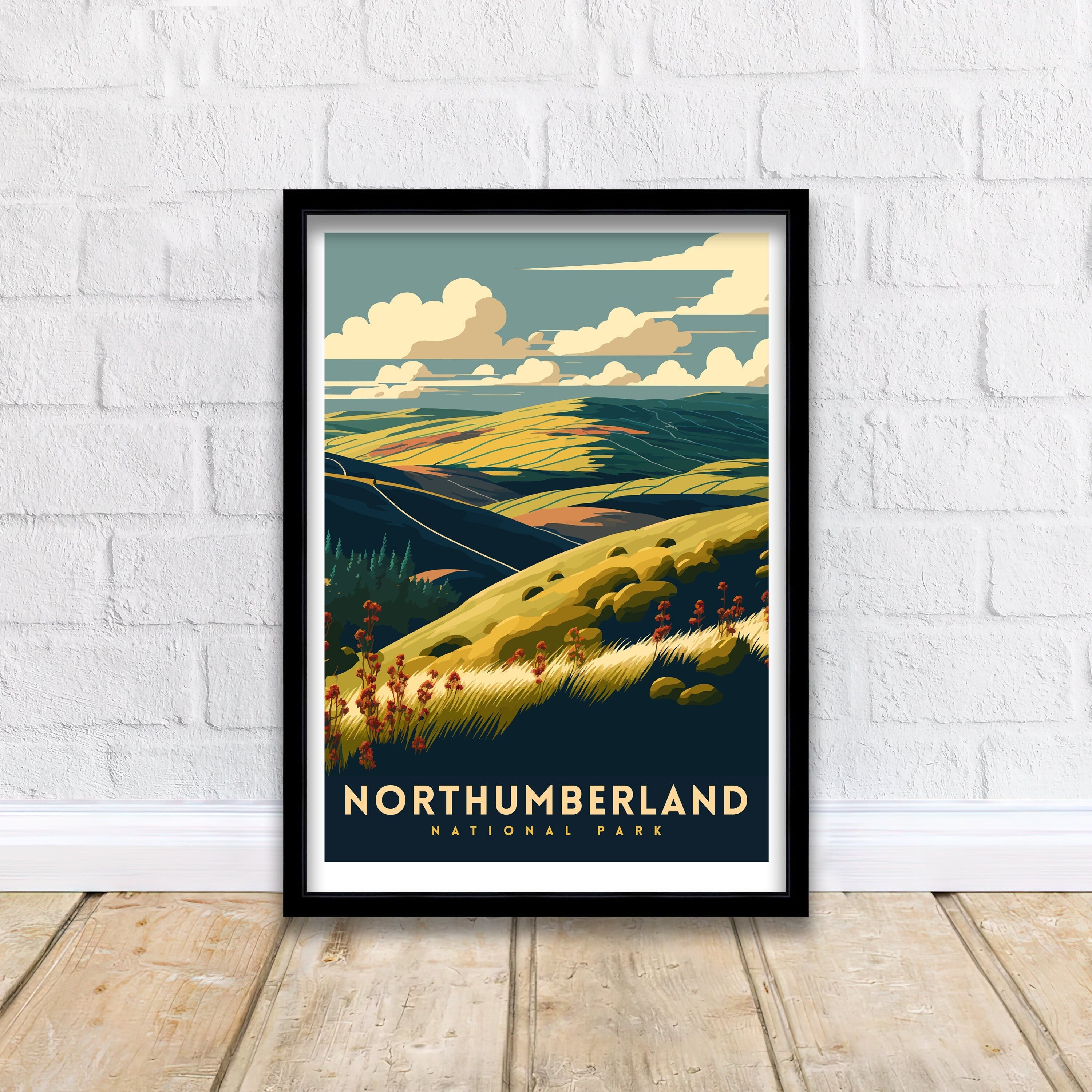 Northumberland National Park Art Print | Travel Poster