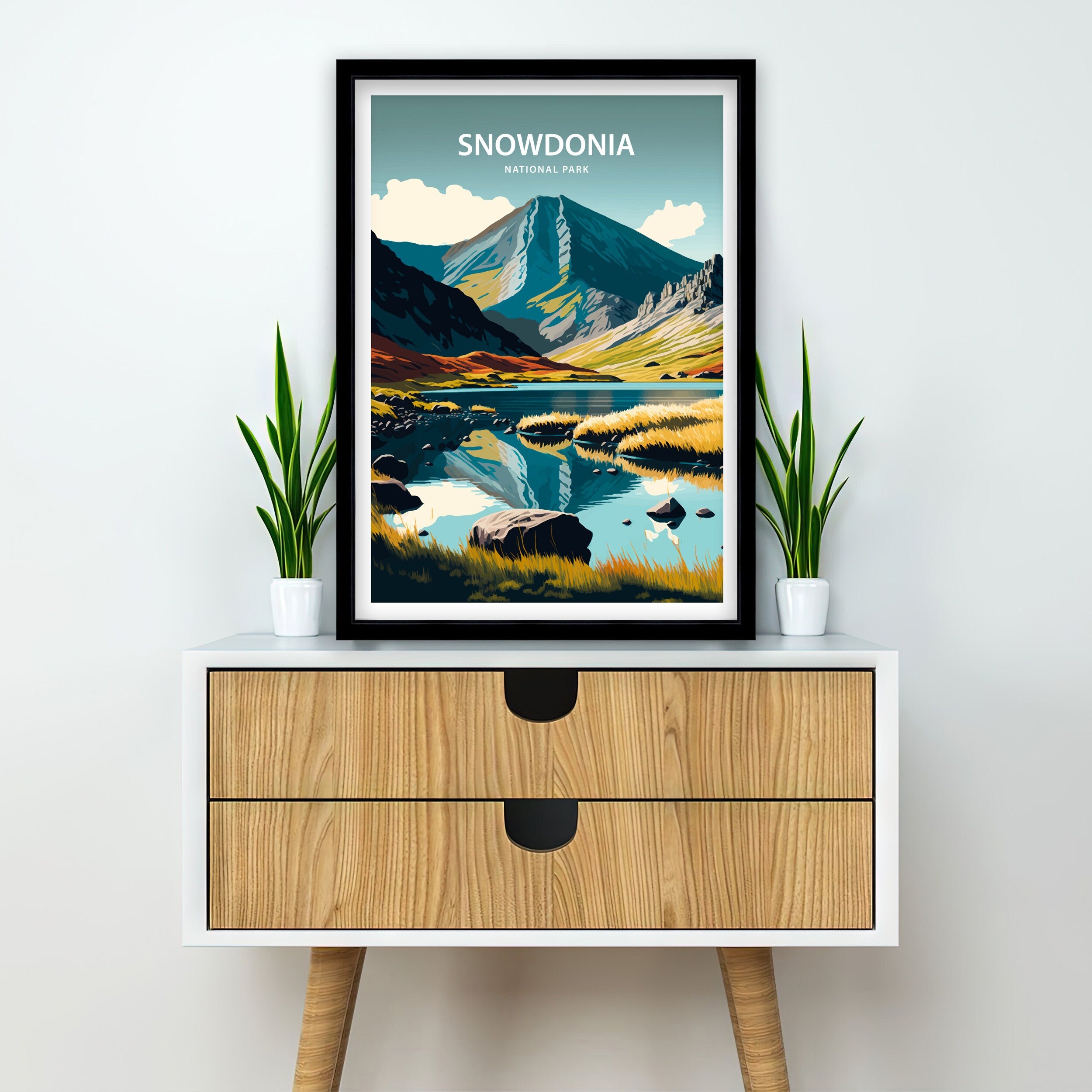 Snowdonia National Park Art Print | Wales Travel Poster
