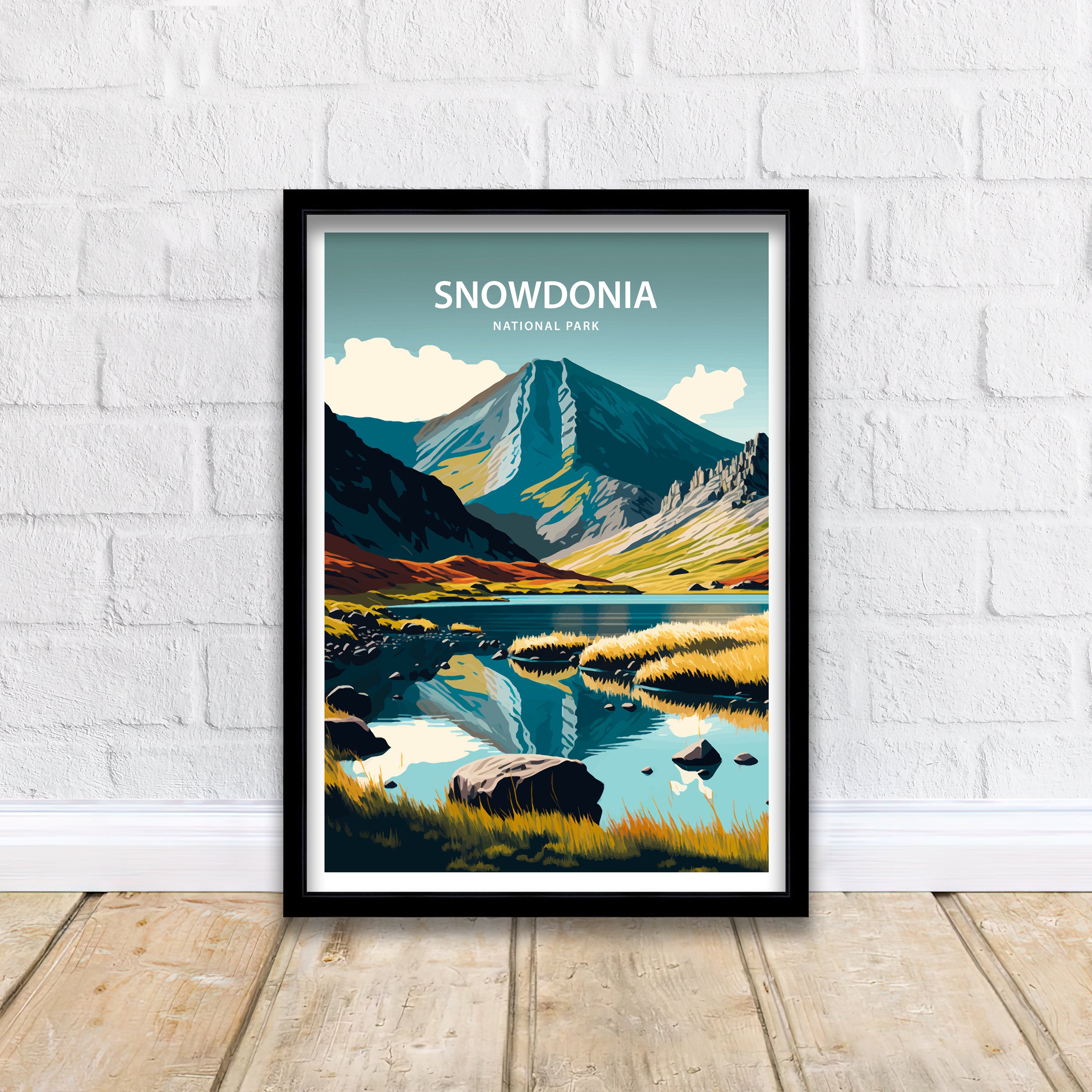 Snowdonia National Park Art Print | Wales Travel Poster