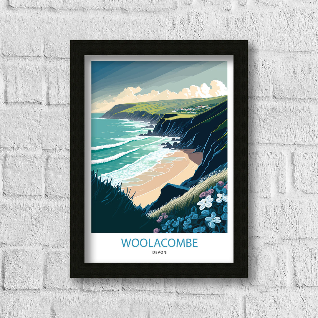 Woolacombe Travel Poster |North Devon