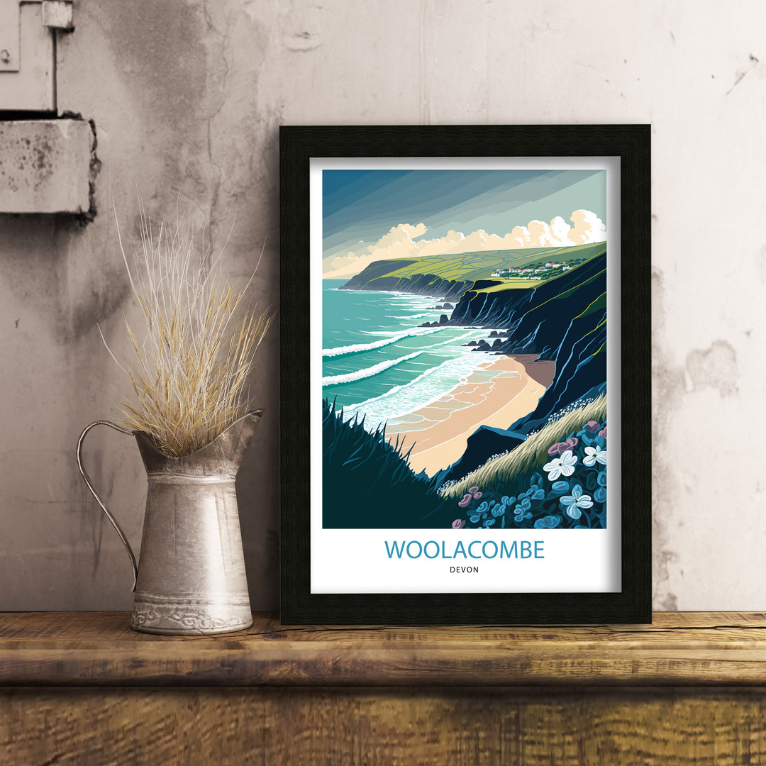 Woolacombe Travel Poster |North Devon