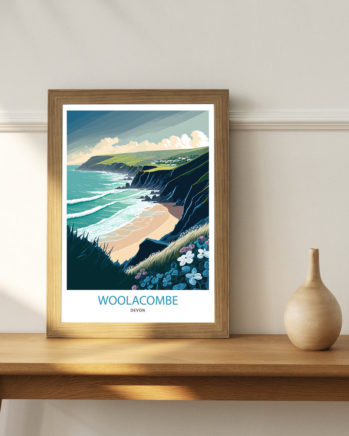 Woolacombe Travel Poster |North Devon