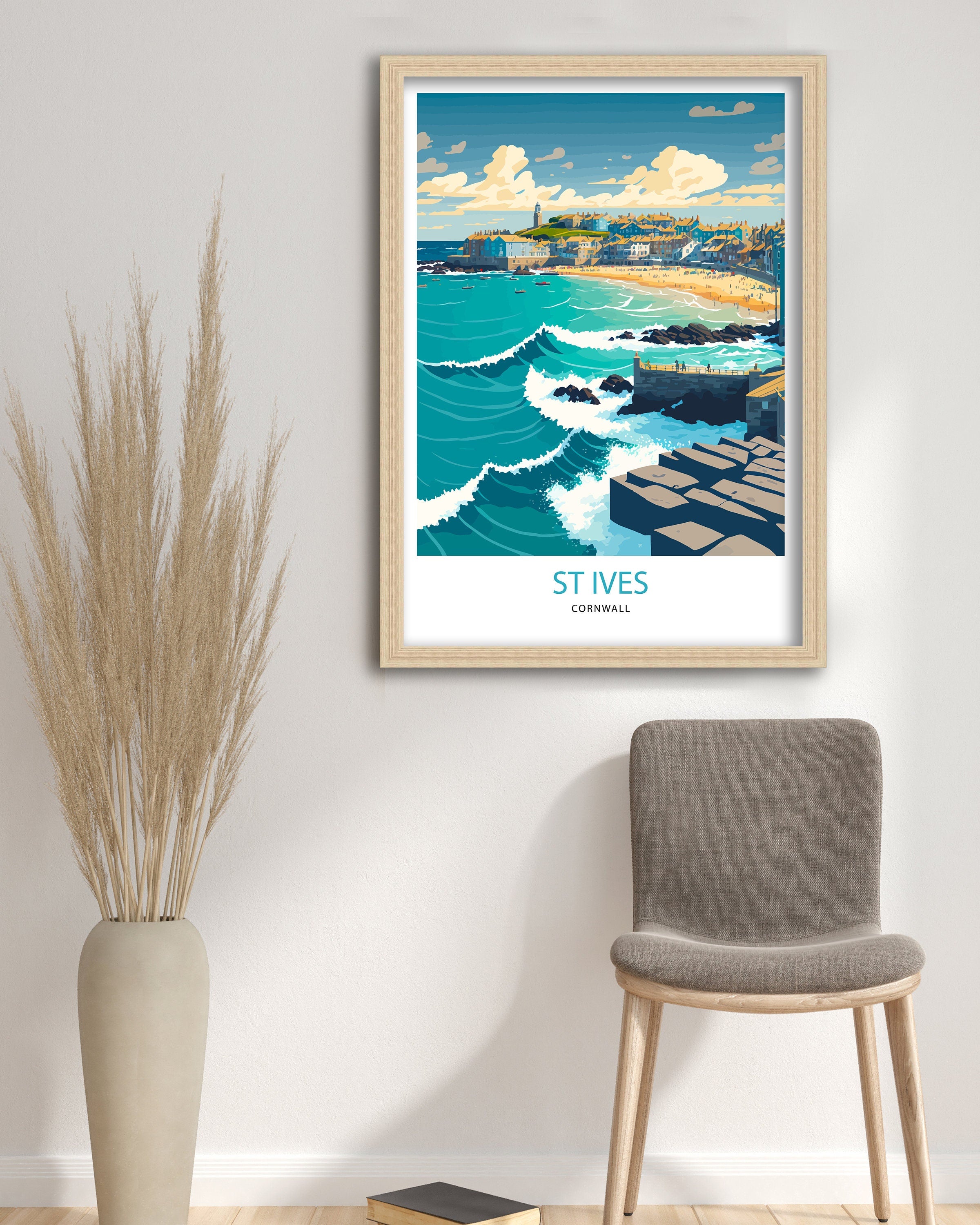 St Ives Cornwall Art Print | Coastal Travel Poster