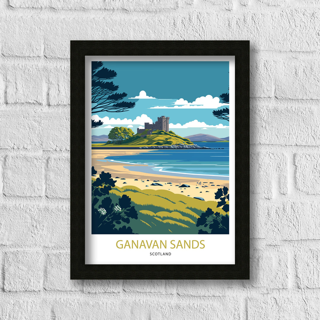 Ganavan Sands Dunstaffnage Travel Poster