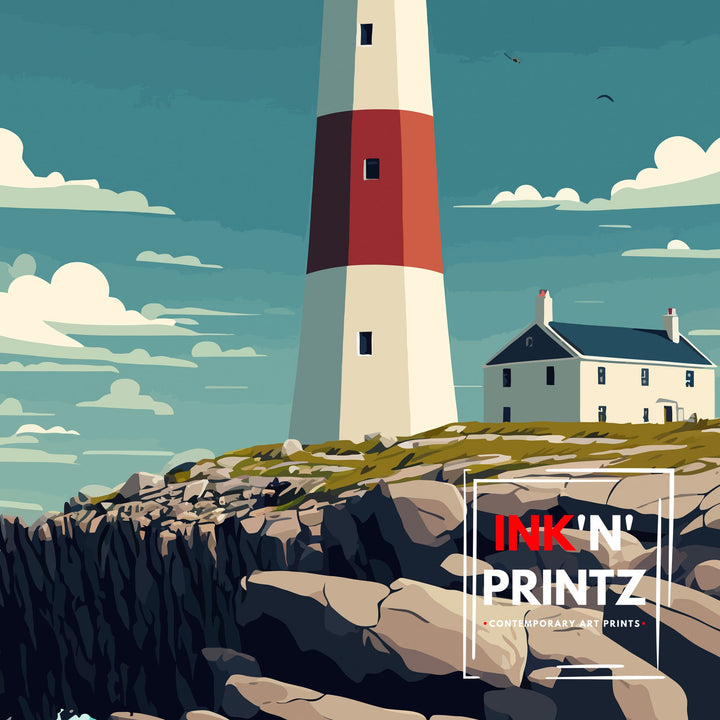 Portland Bill Travel Poster