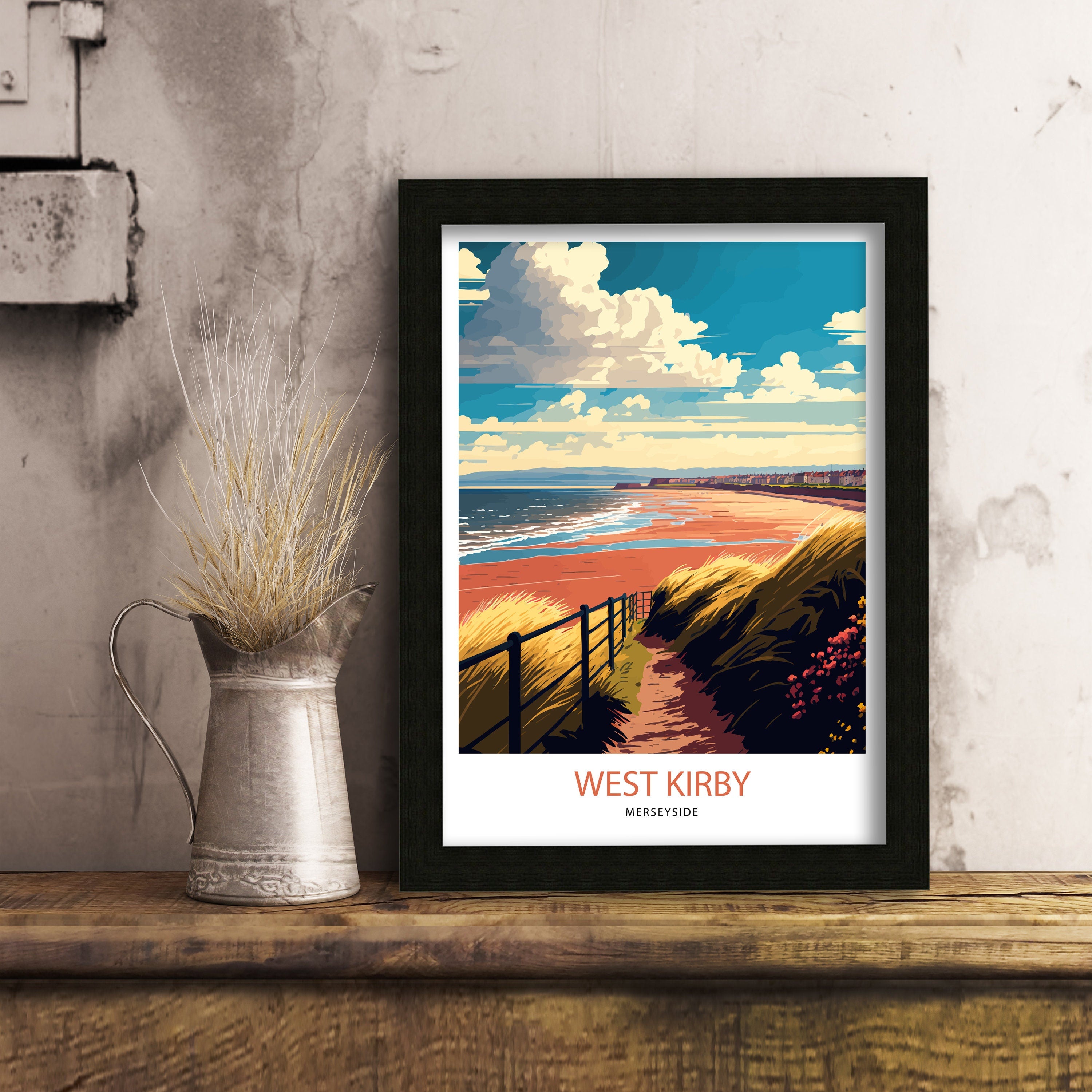 West Kirby Beach Print | Merseyside Travel Poster