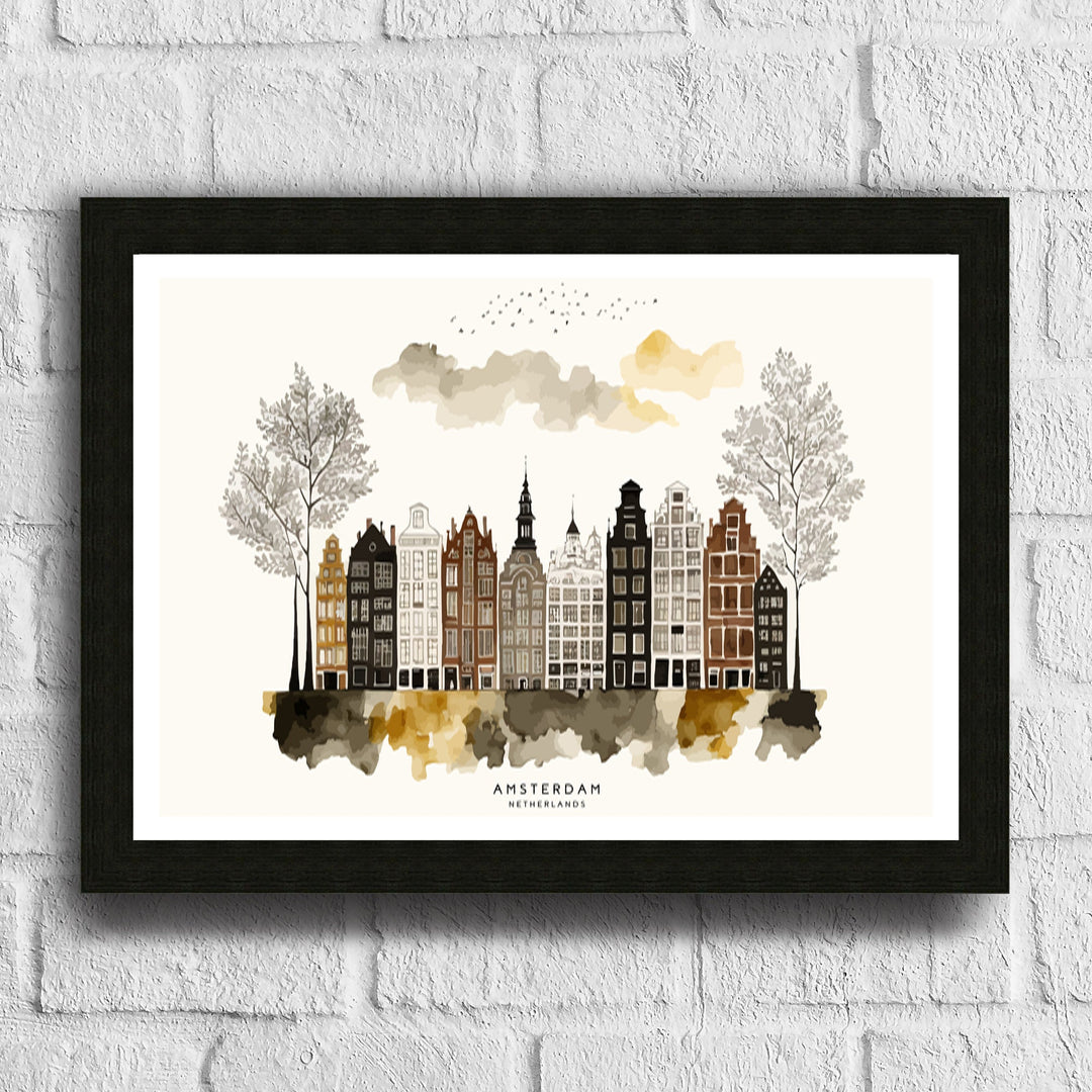 Amsterdam Skyline Art Poster