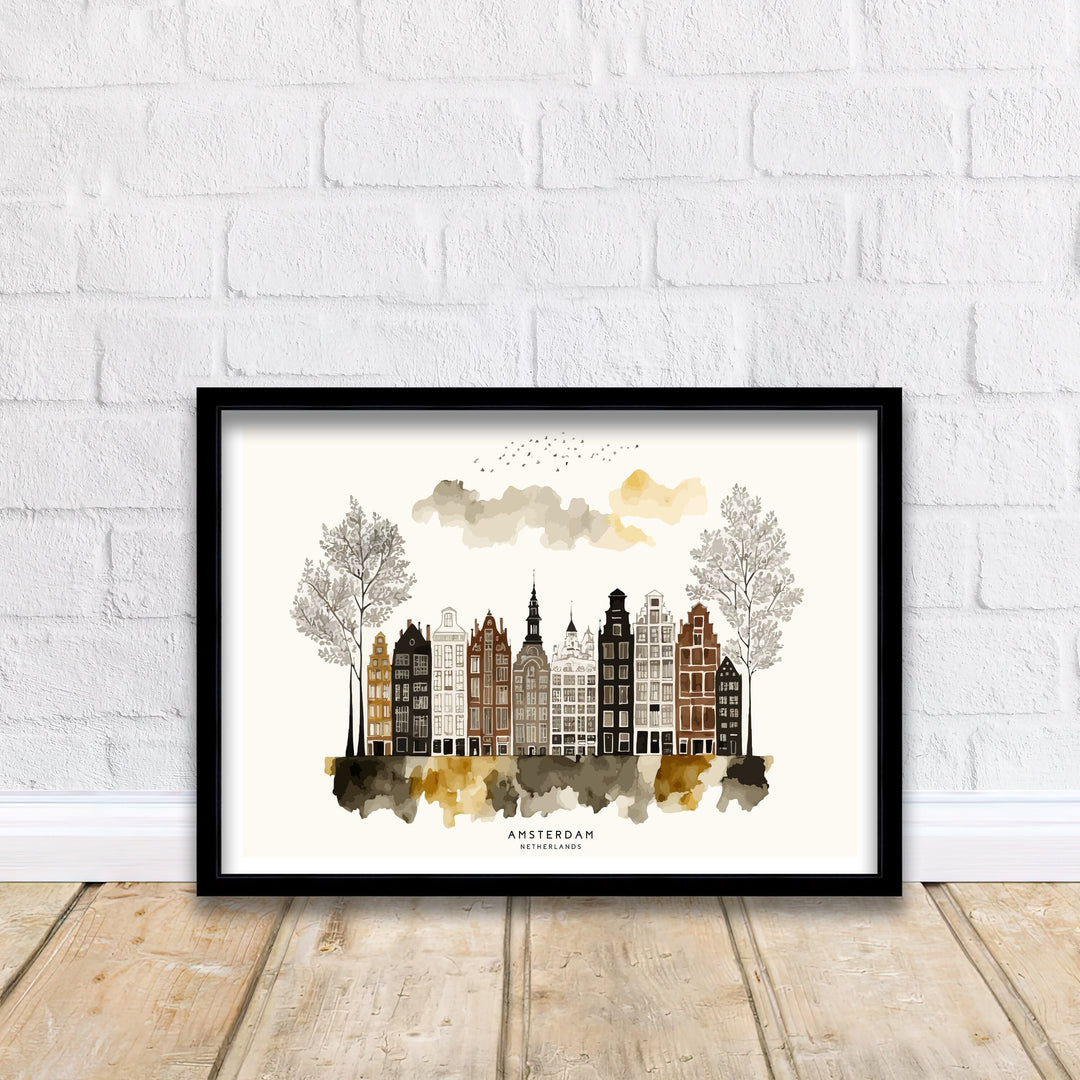 Amsterdam Skyline Art Poster