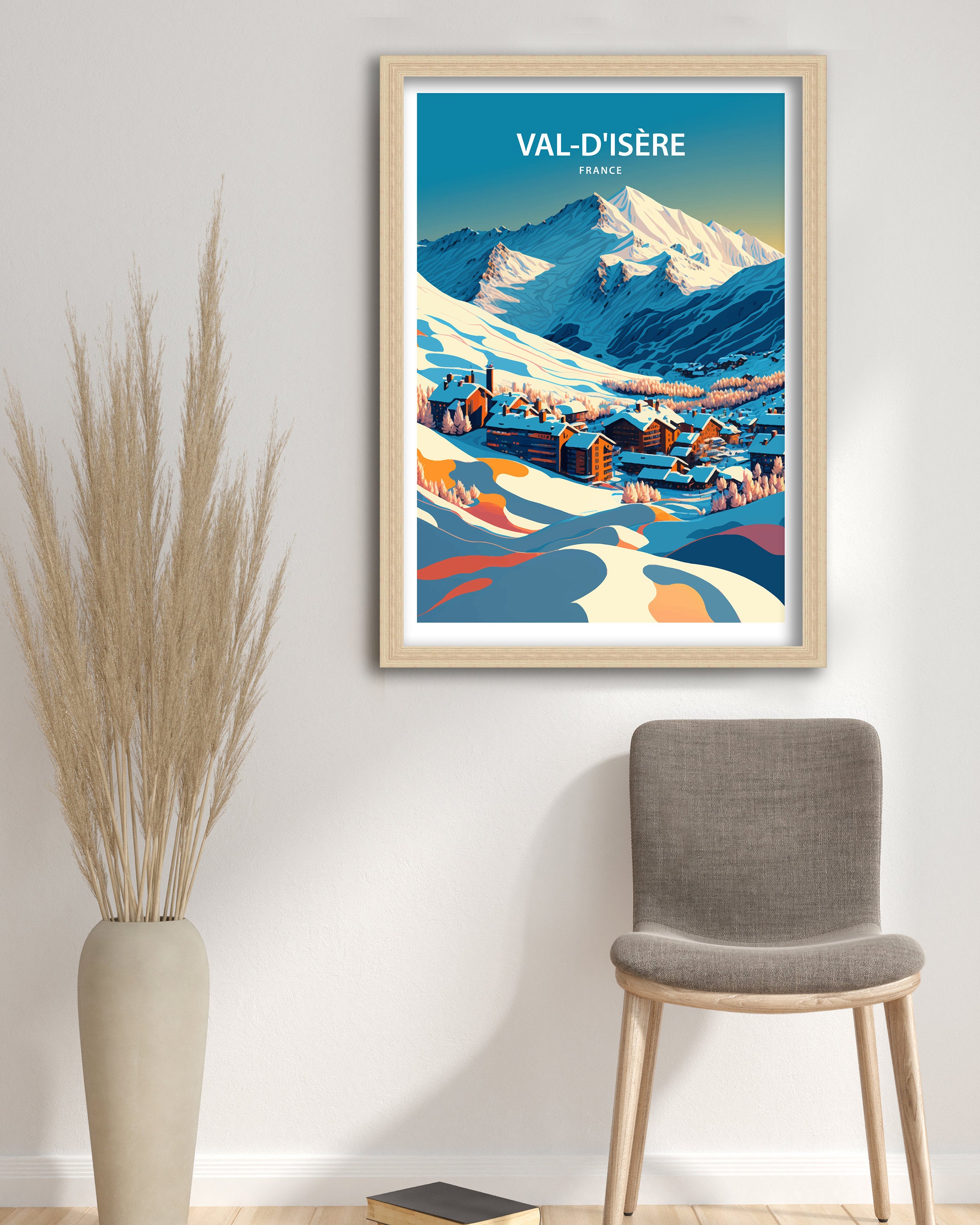 Val d'Isère Ski Poster | French Alps Travel Print