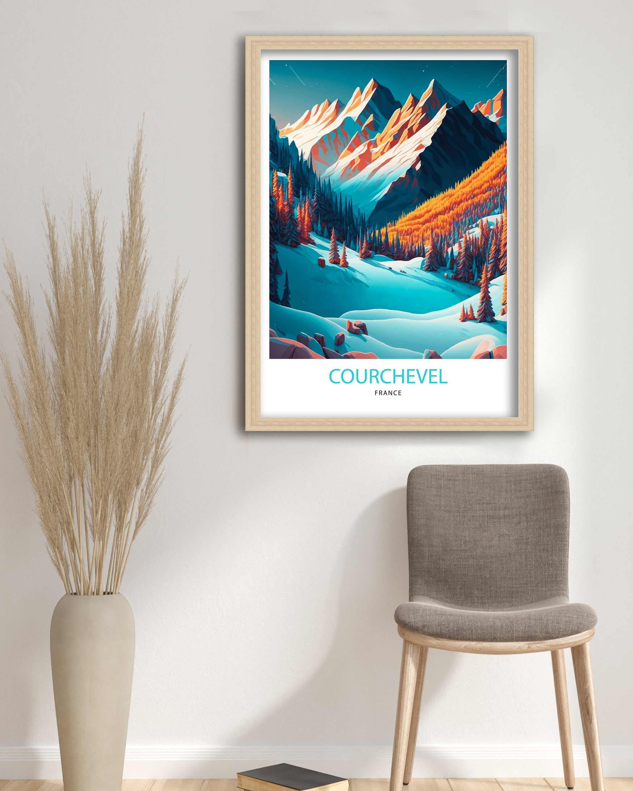 Courchevel France Ski Poster | French Alps Travel Print