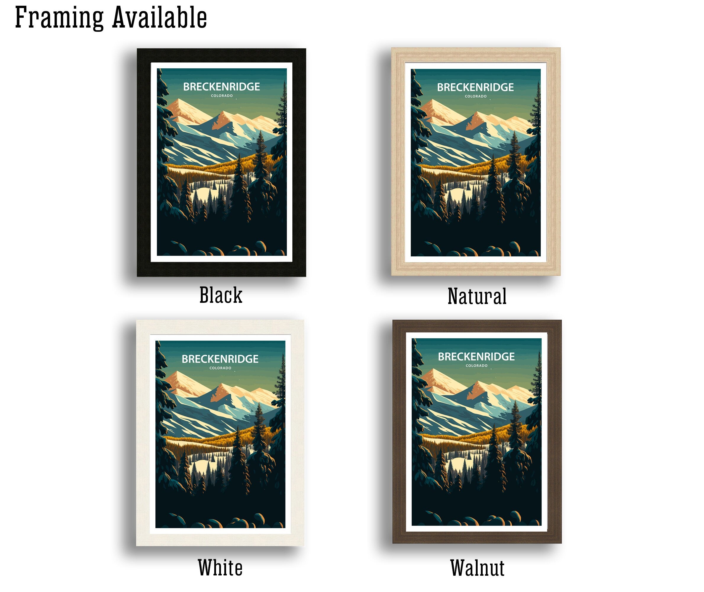 Breckenridge Colorado Ski Resort Art Print | Mountain Travel Poster