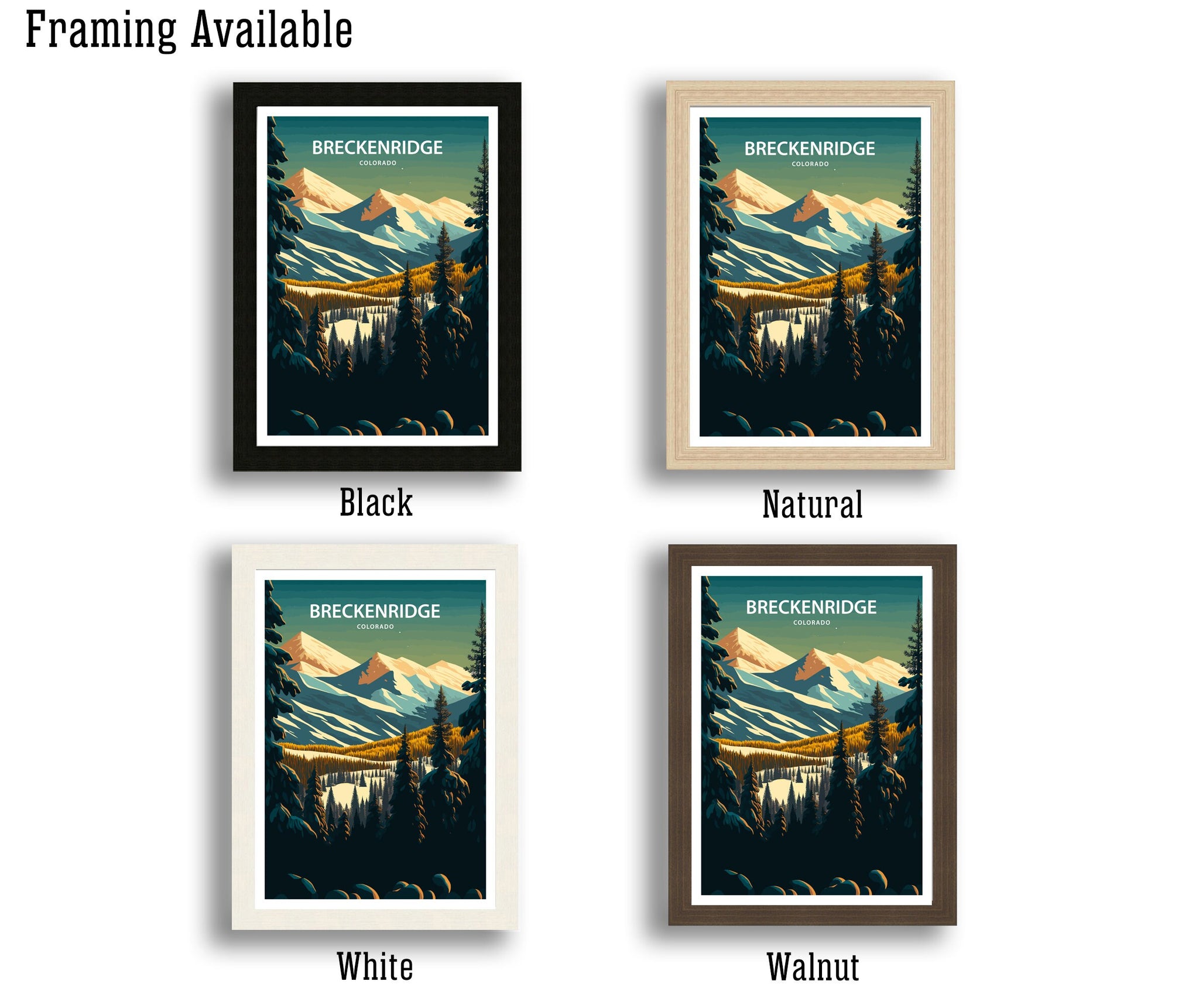 Breckenridge Colorado Ski Resort Art Print | Mountain Travel Poster