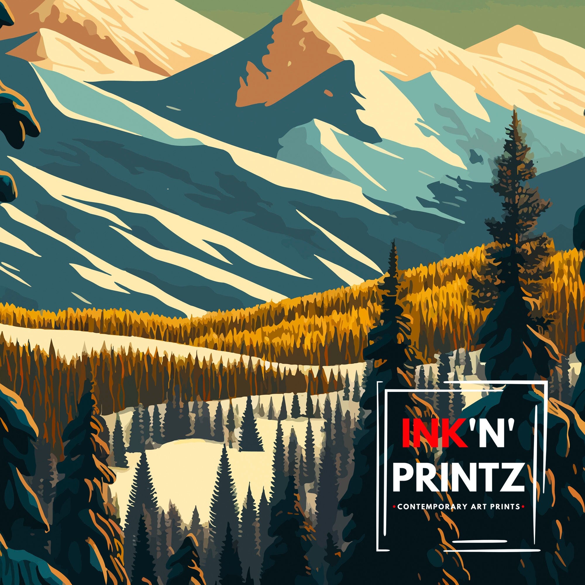 Breckenridge Colorado Ski Resort Art Print | Mountain Travel Poster