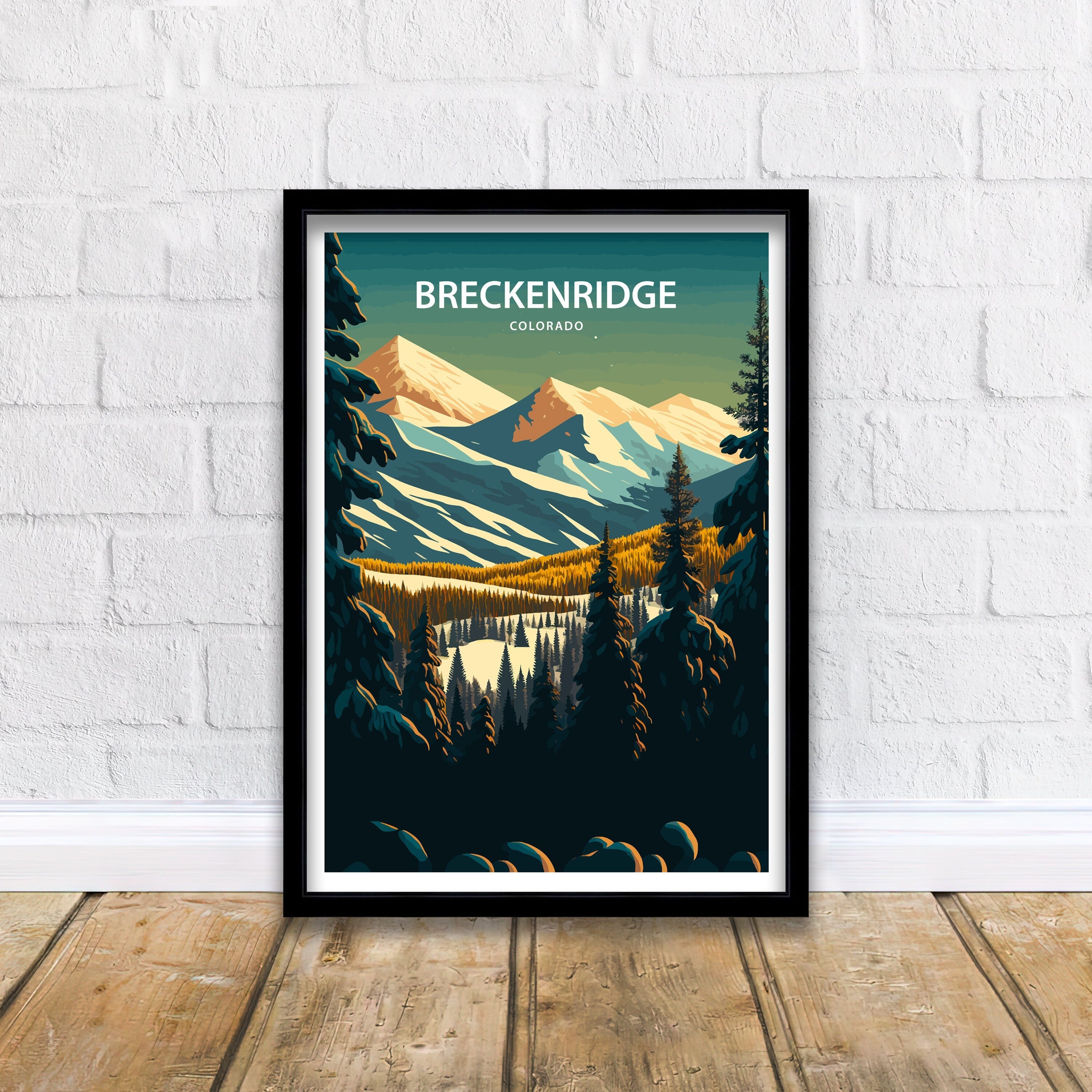 Breckenridge Colorado Ski Resort Art Print | Mountain Travel Poster