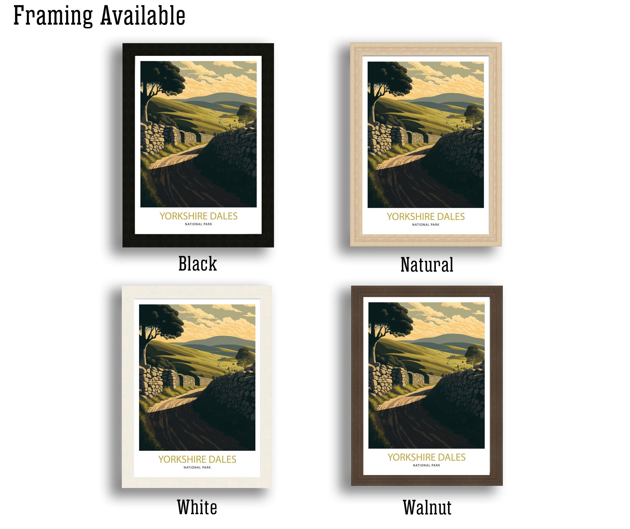 Yorkshire Dales National Park Travel Poster | Archival Art Print