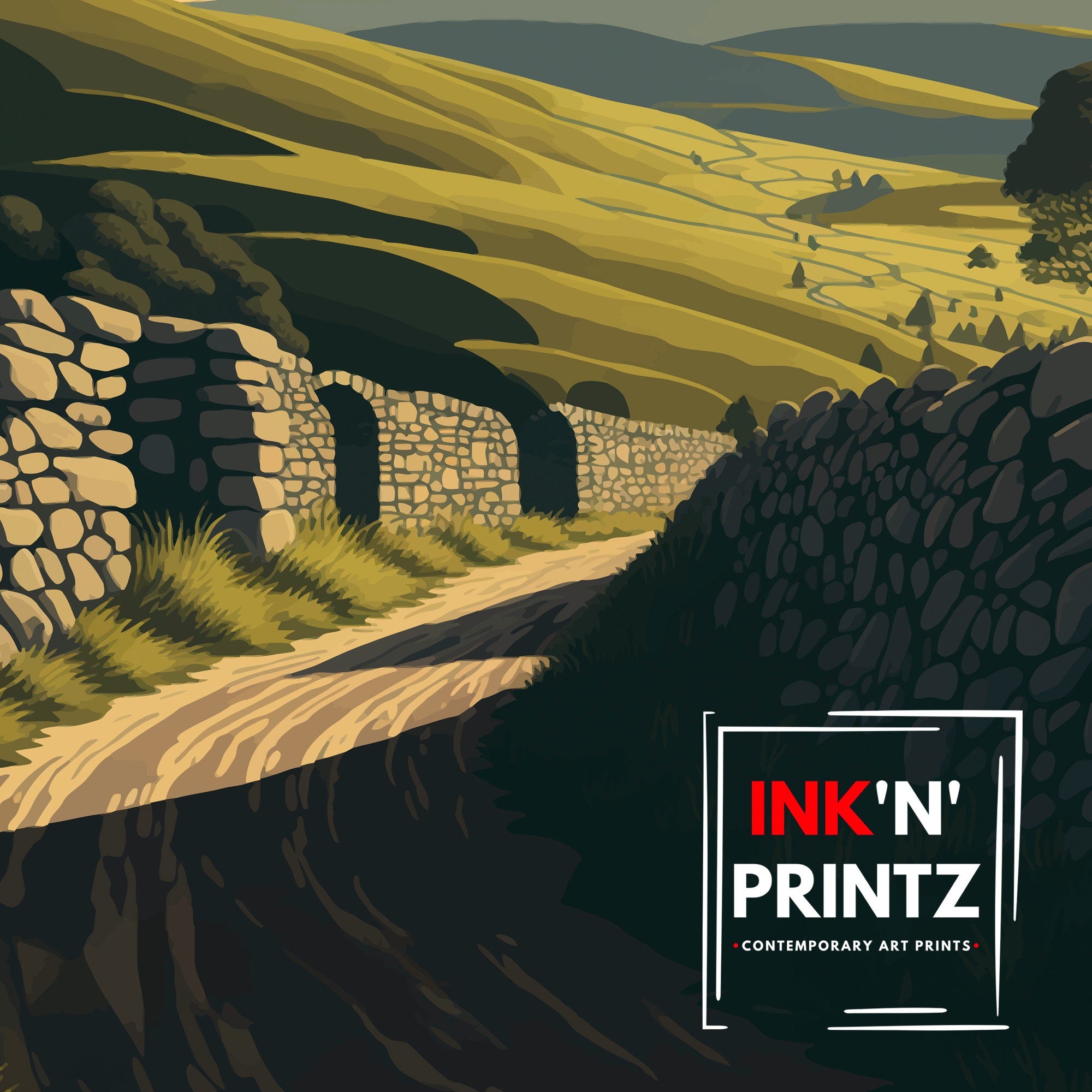 Yorkshire Dales National Park Travel Poster | Archival Art Print