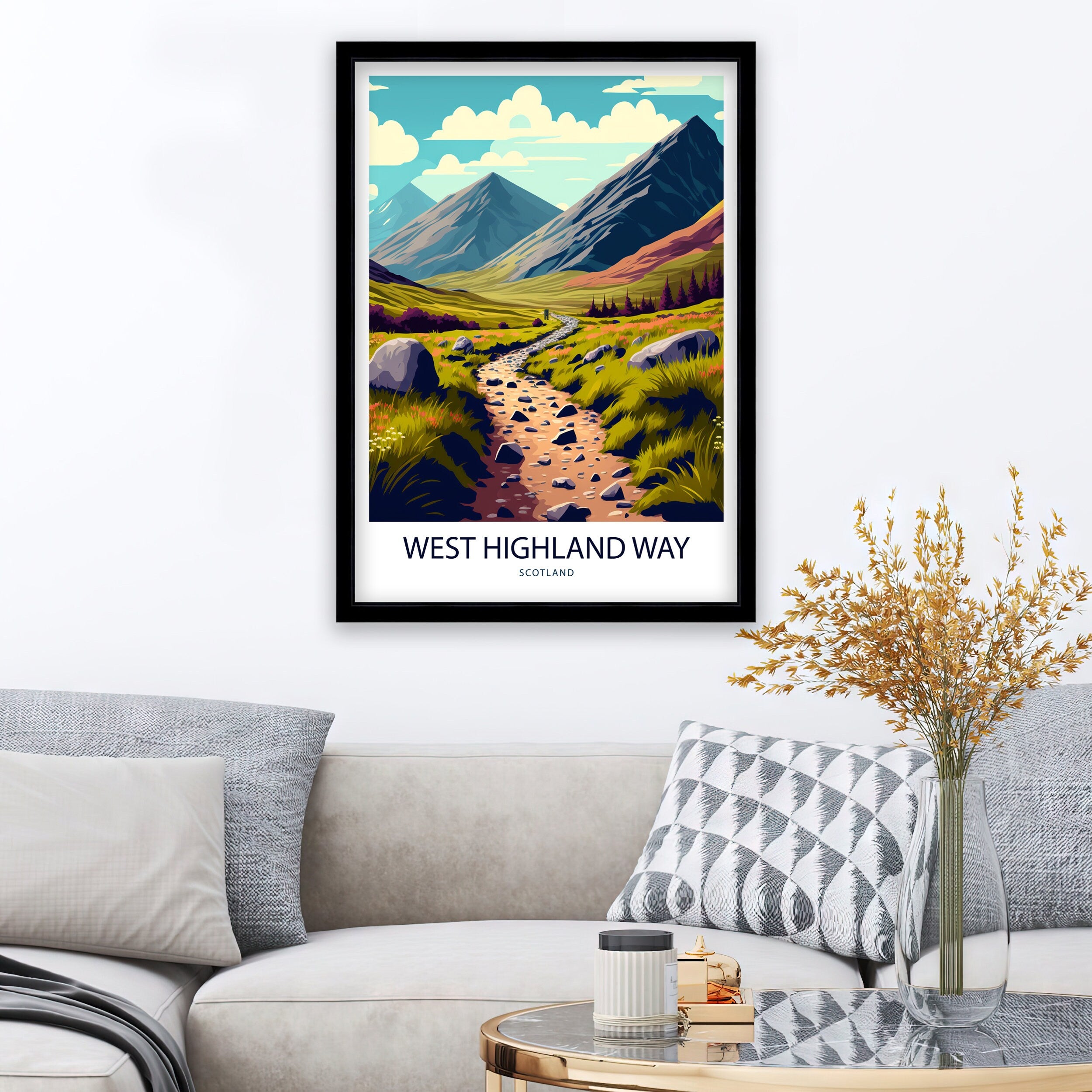 West Highland Way Scotland Art Print, Travel Poster