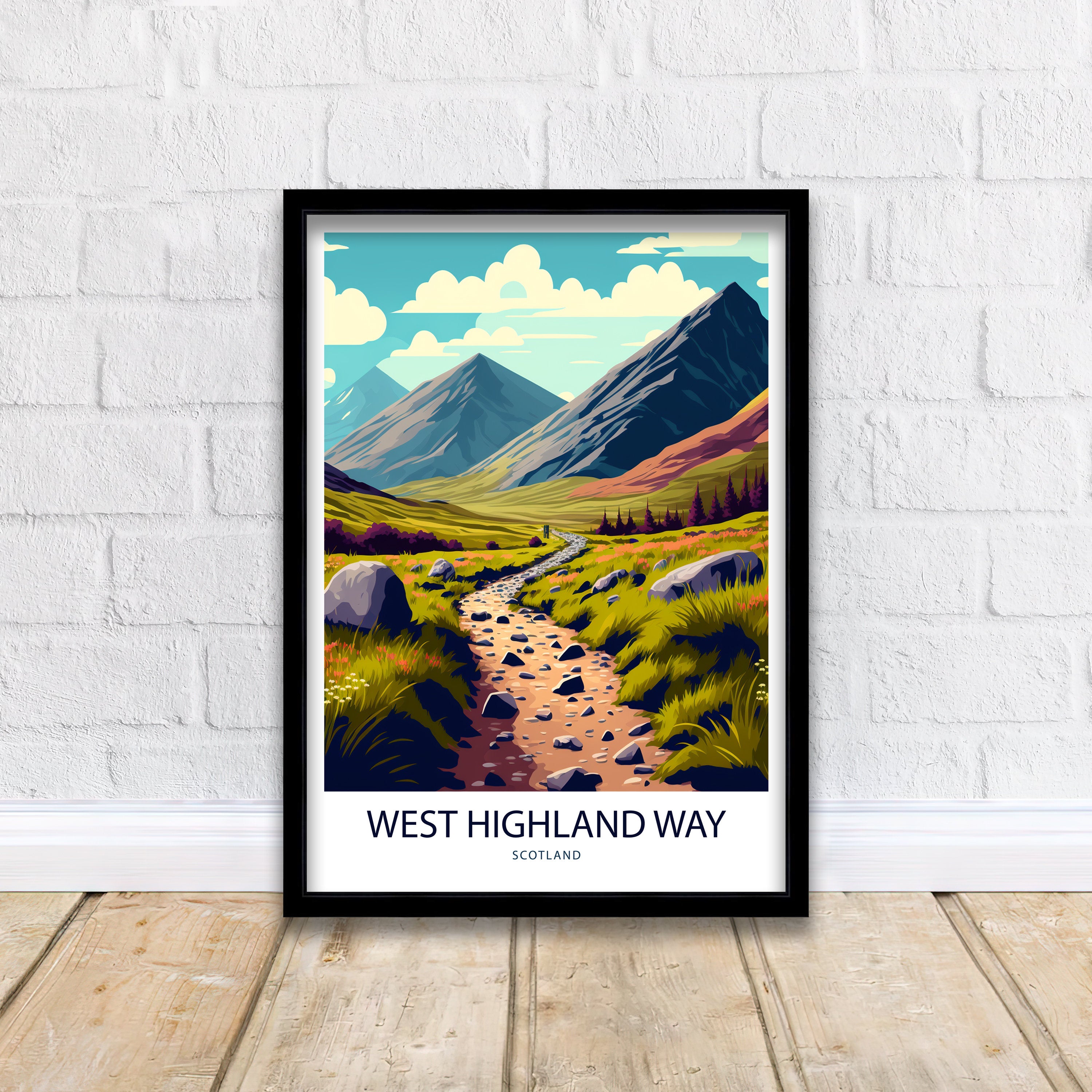 West Highland Way Scotland Art Print, Travel Poster