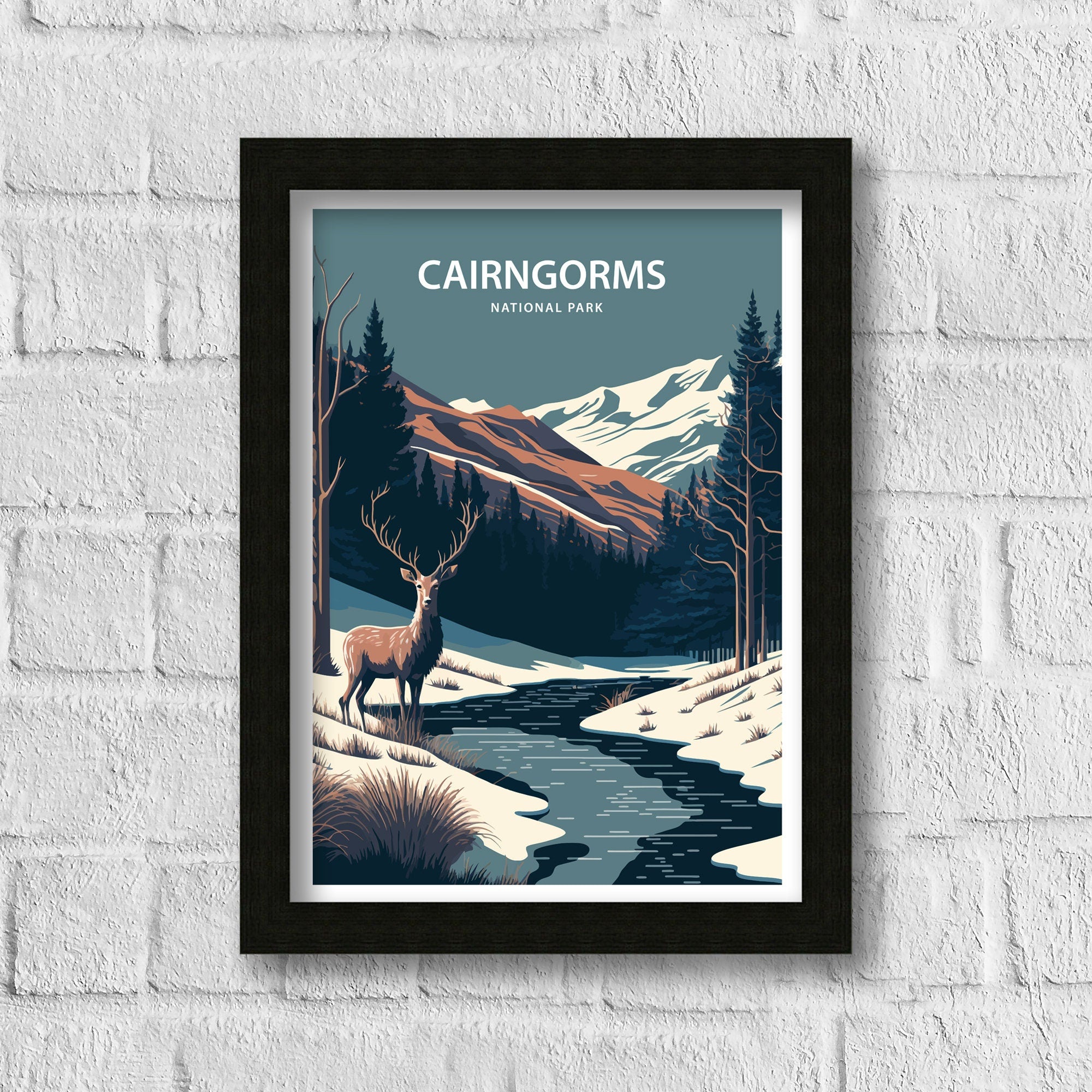 Cairngorms National Park Art Print | Scottish Highlands Travel Poster
