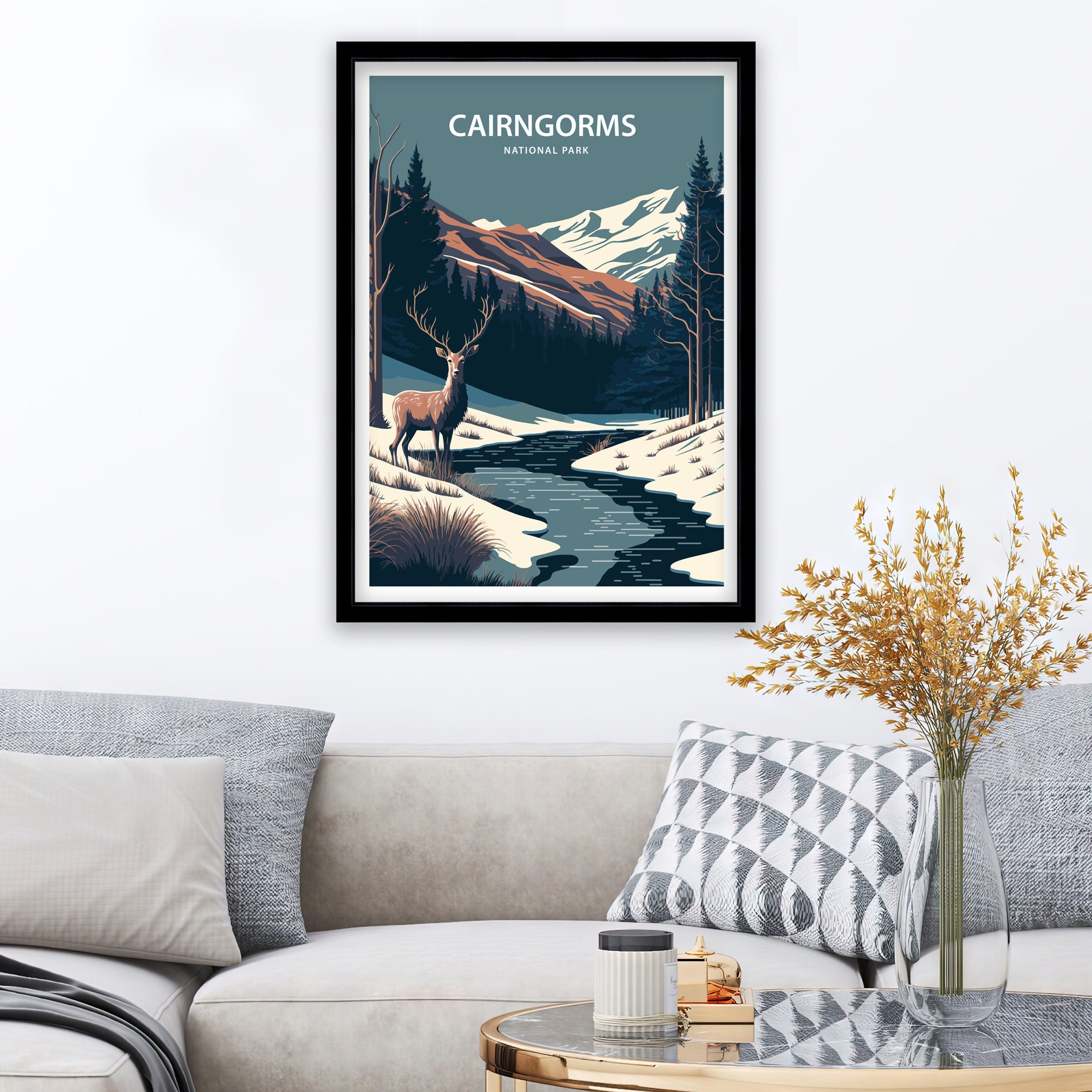 Cairngorms National Park Art Print | Scottish Highlands Travel Poster