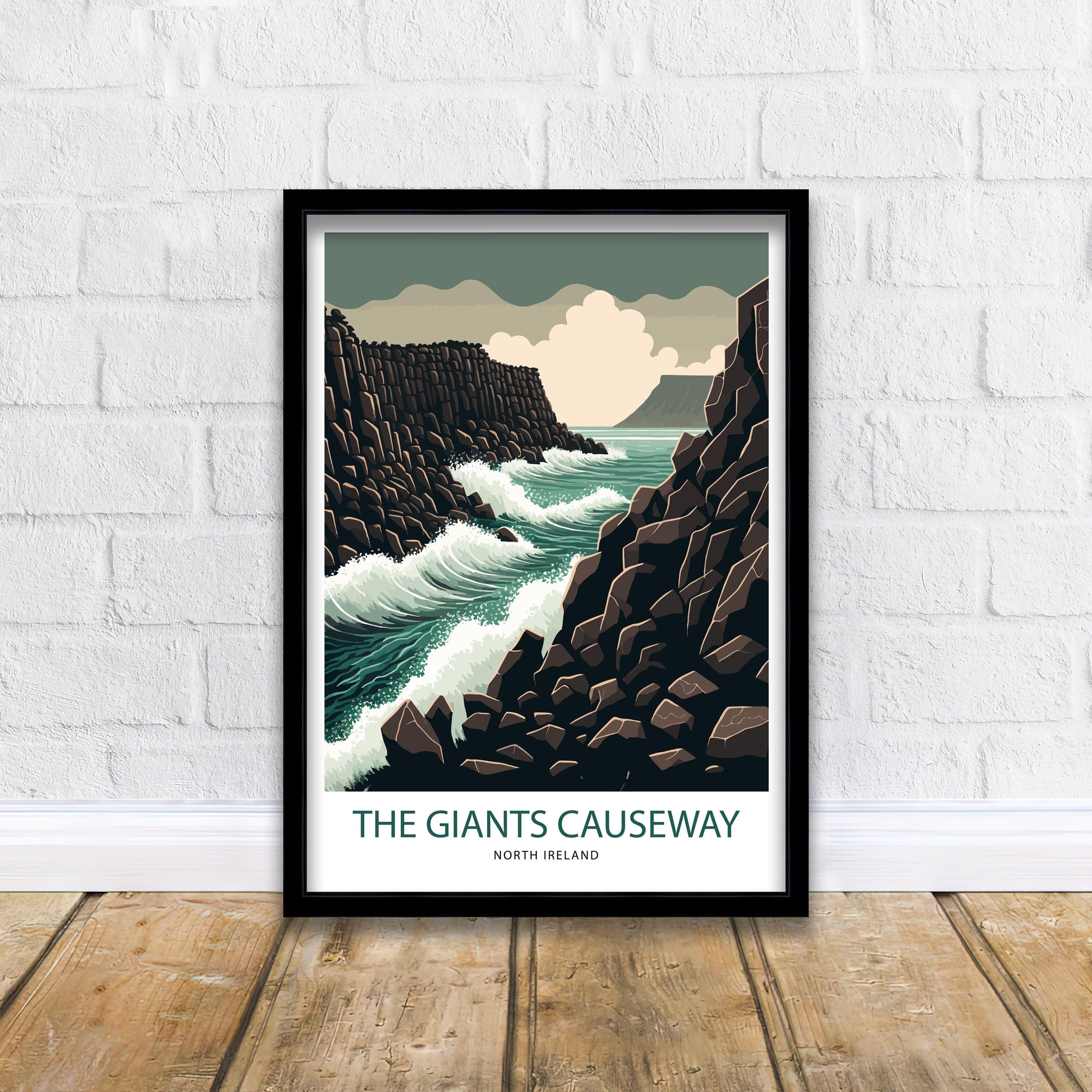 Giants Causeway Travel Poster | Northern Ireland Wall Art