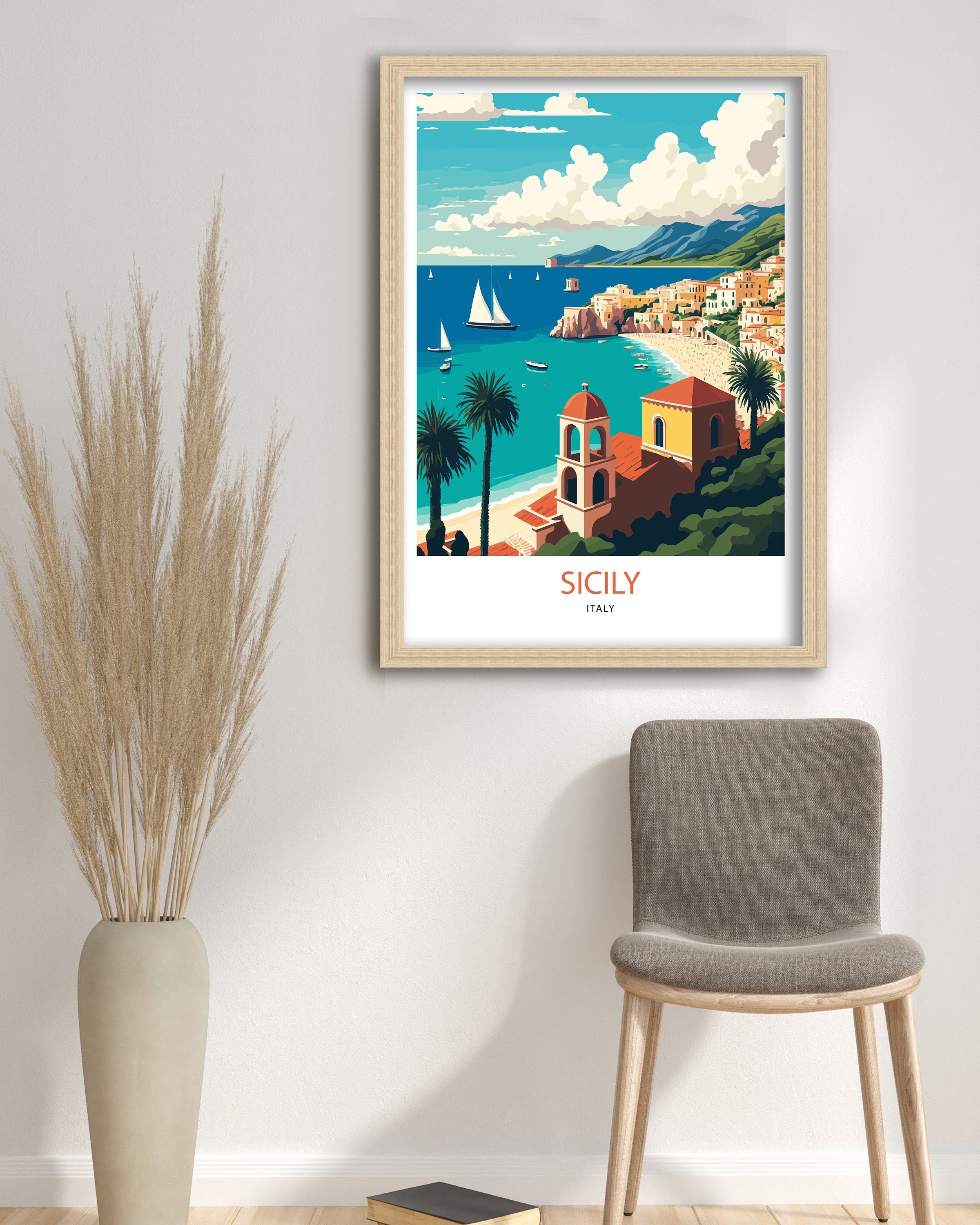 Sicily Italy Travel Poster, Art Poster , Wall Art, Art Poster