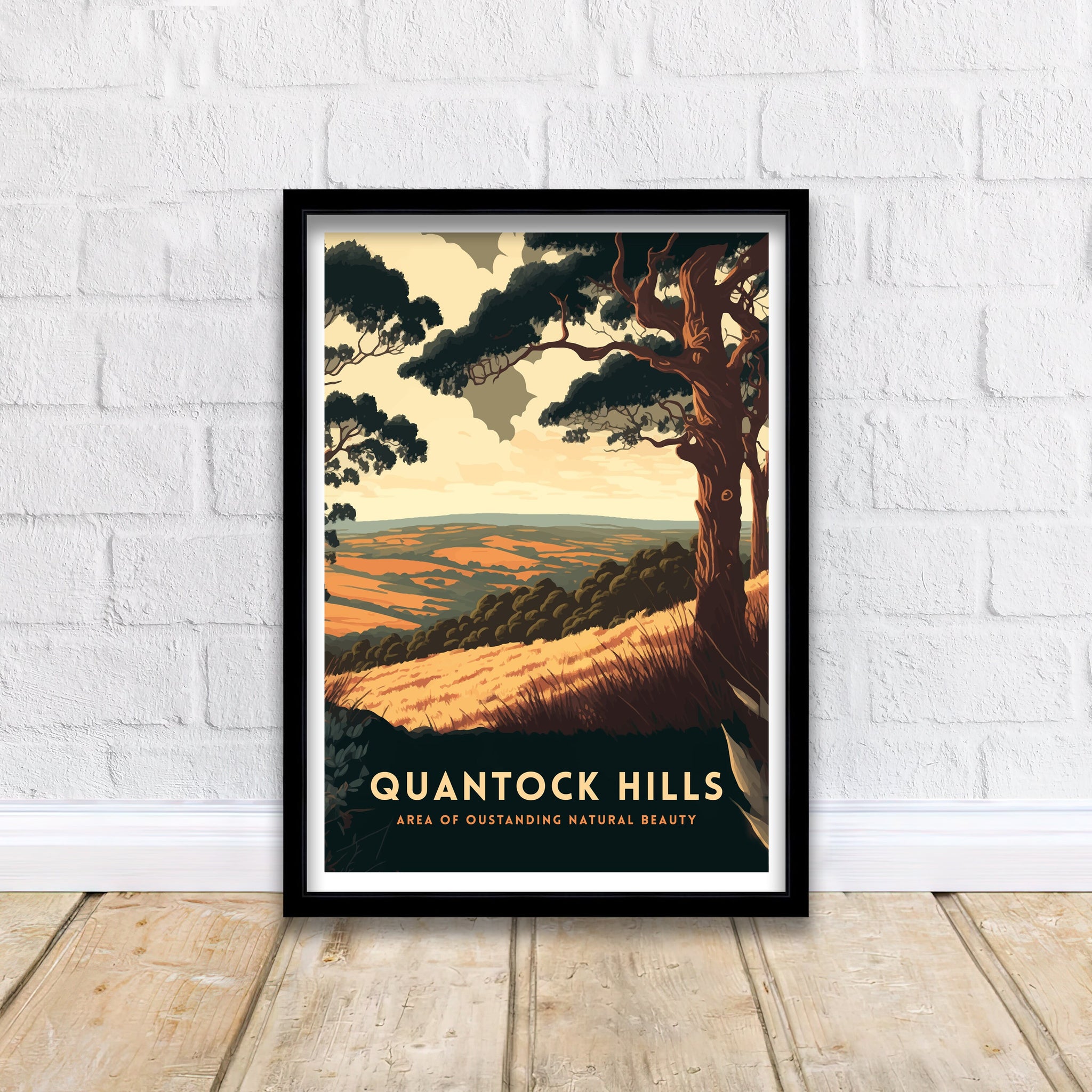 Quantock Hills Travel Poster | Somerset Landscape Art Print