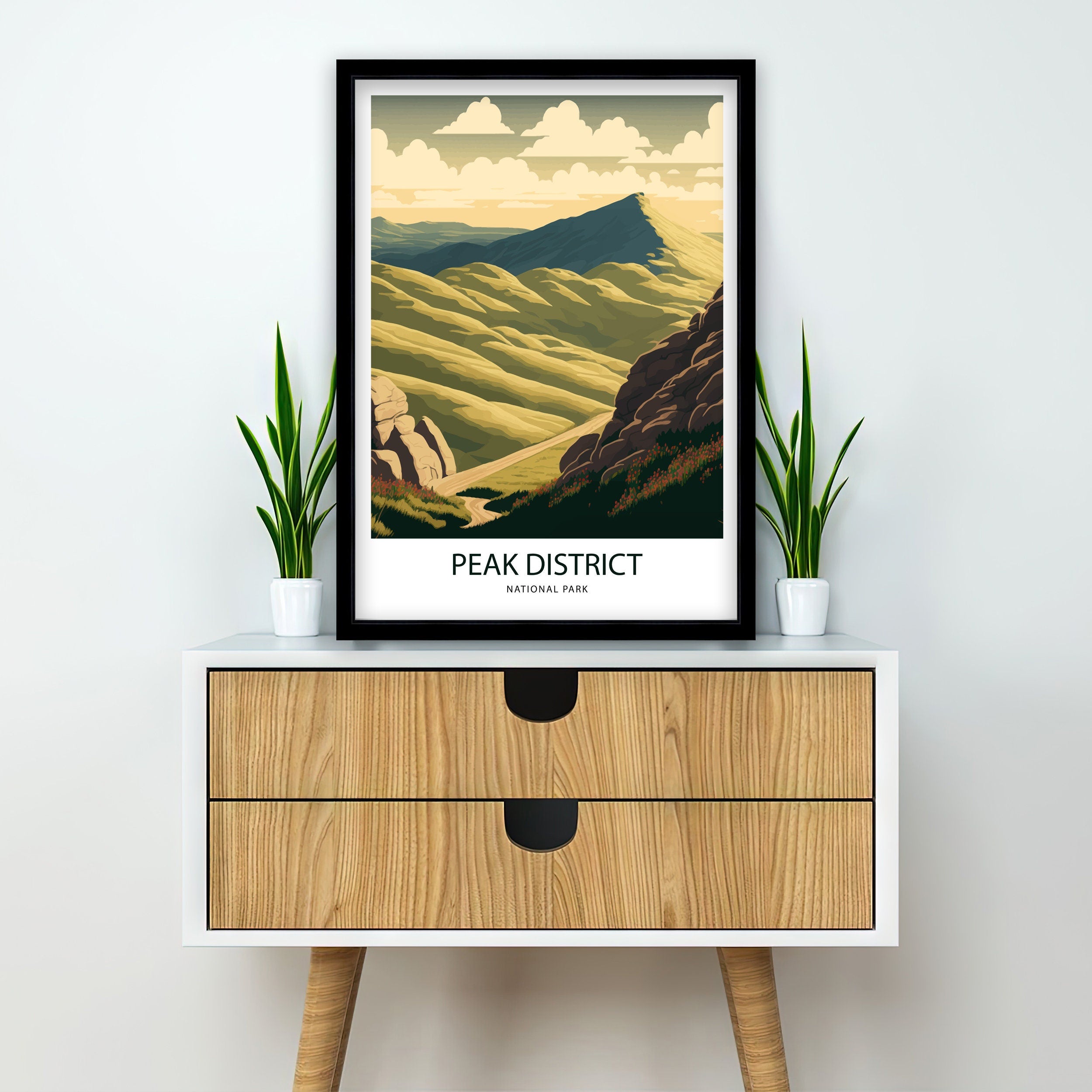Peak District Art Print | England Landscape Travel Poster