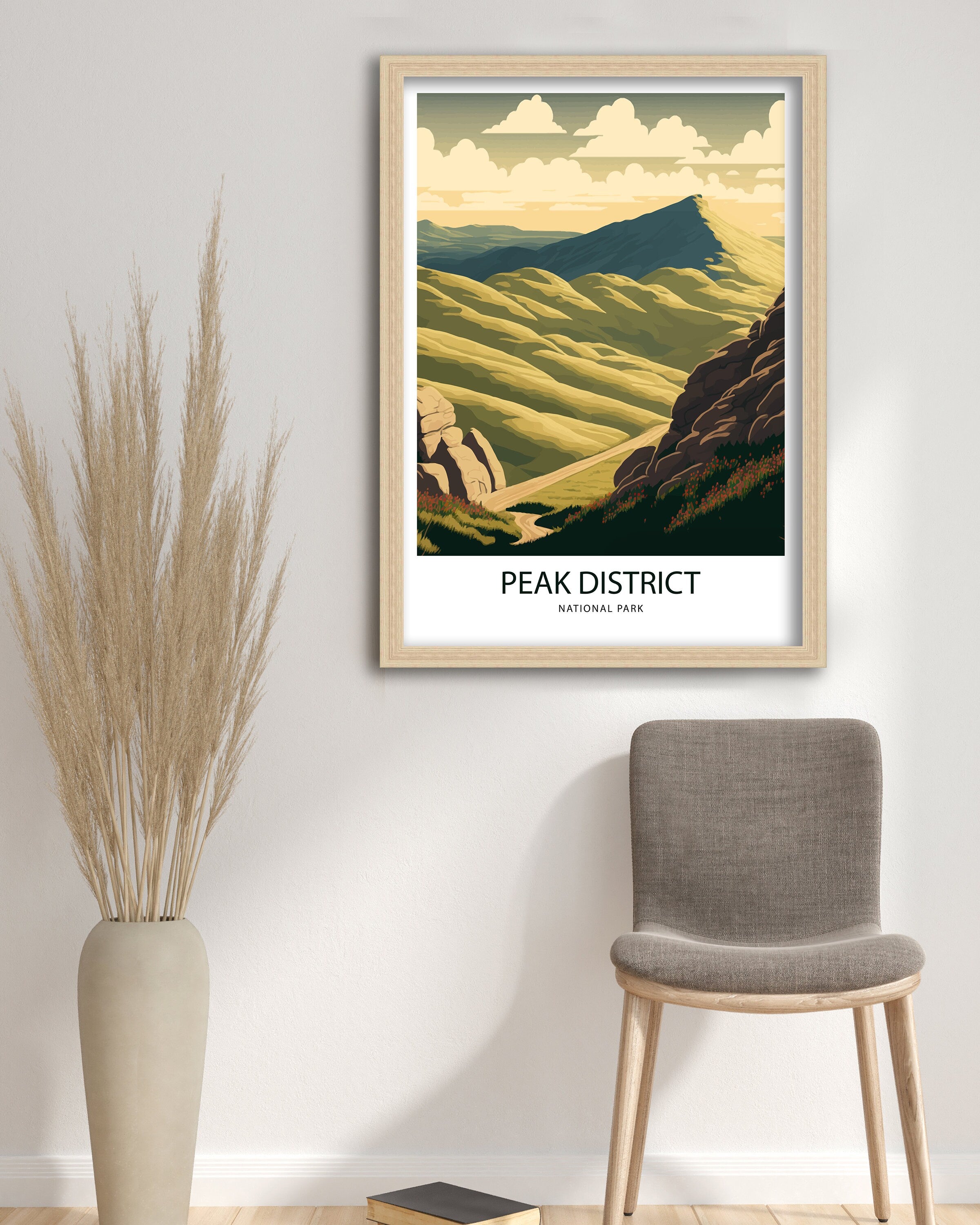 Peak District Art Print | England Landscape Travel Poster