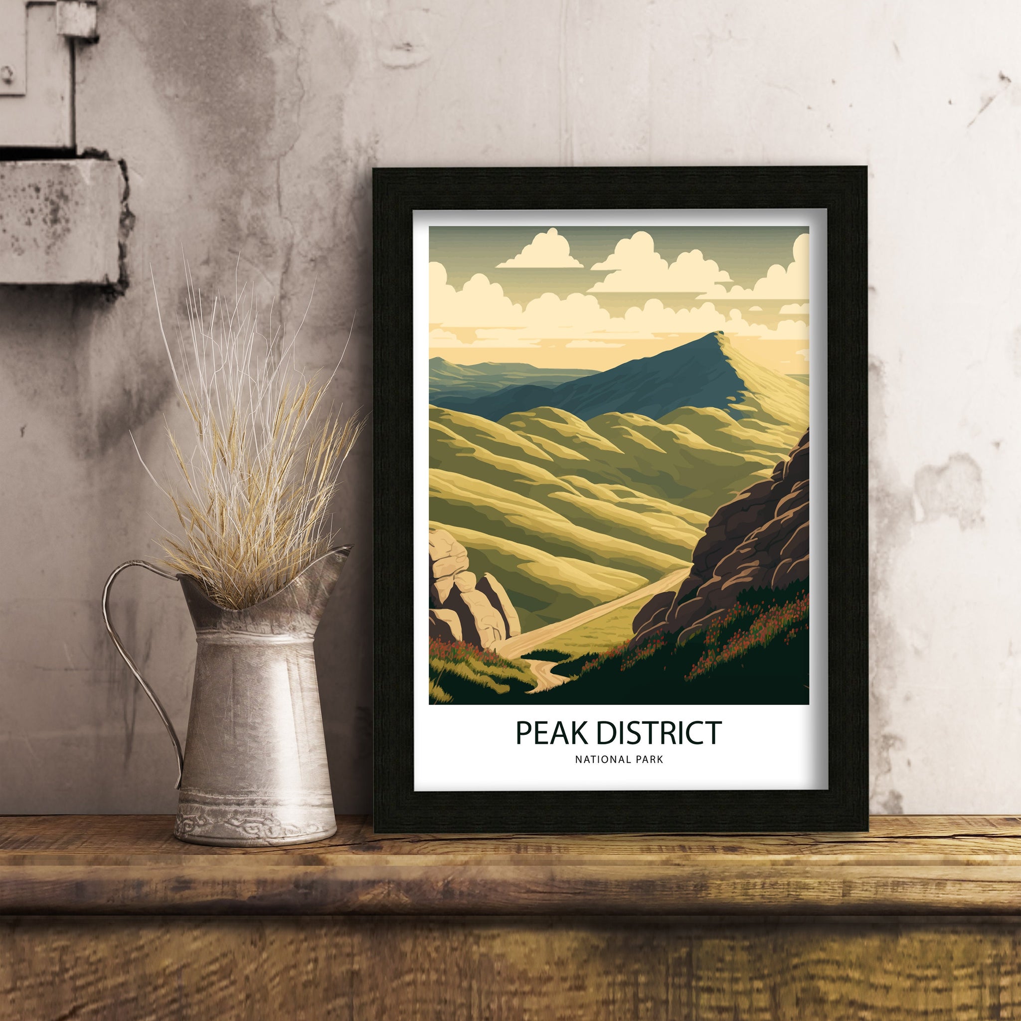 Peak District Art Print | England Landscape Travel Poster