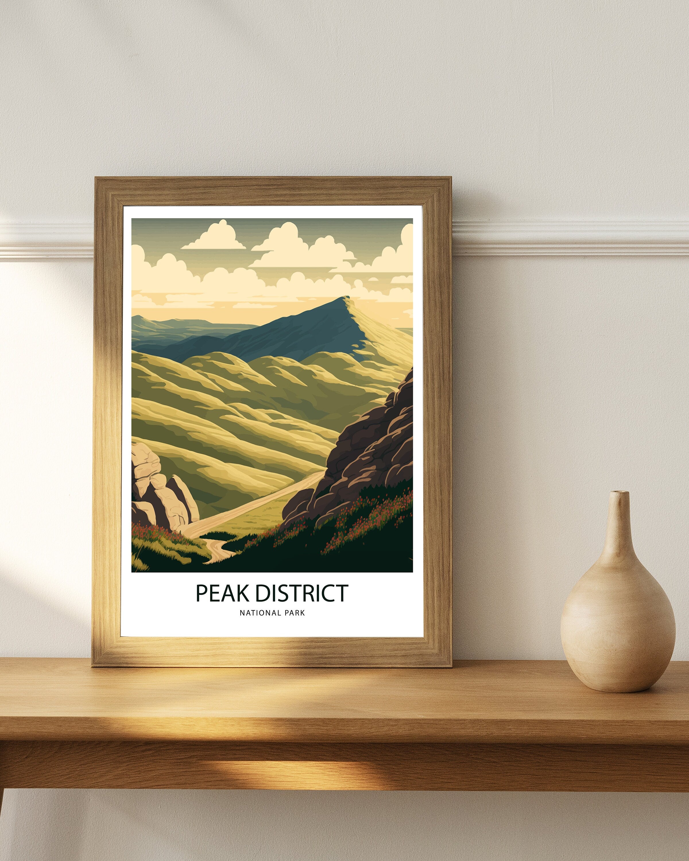 Peak District Art Print | England Landscape Travel Poster