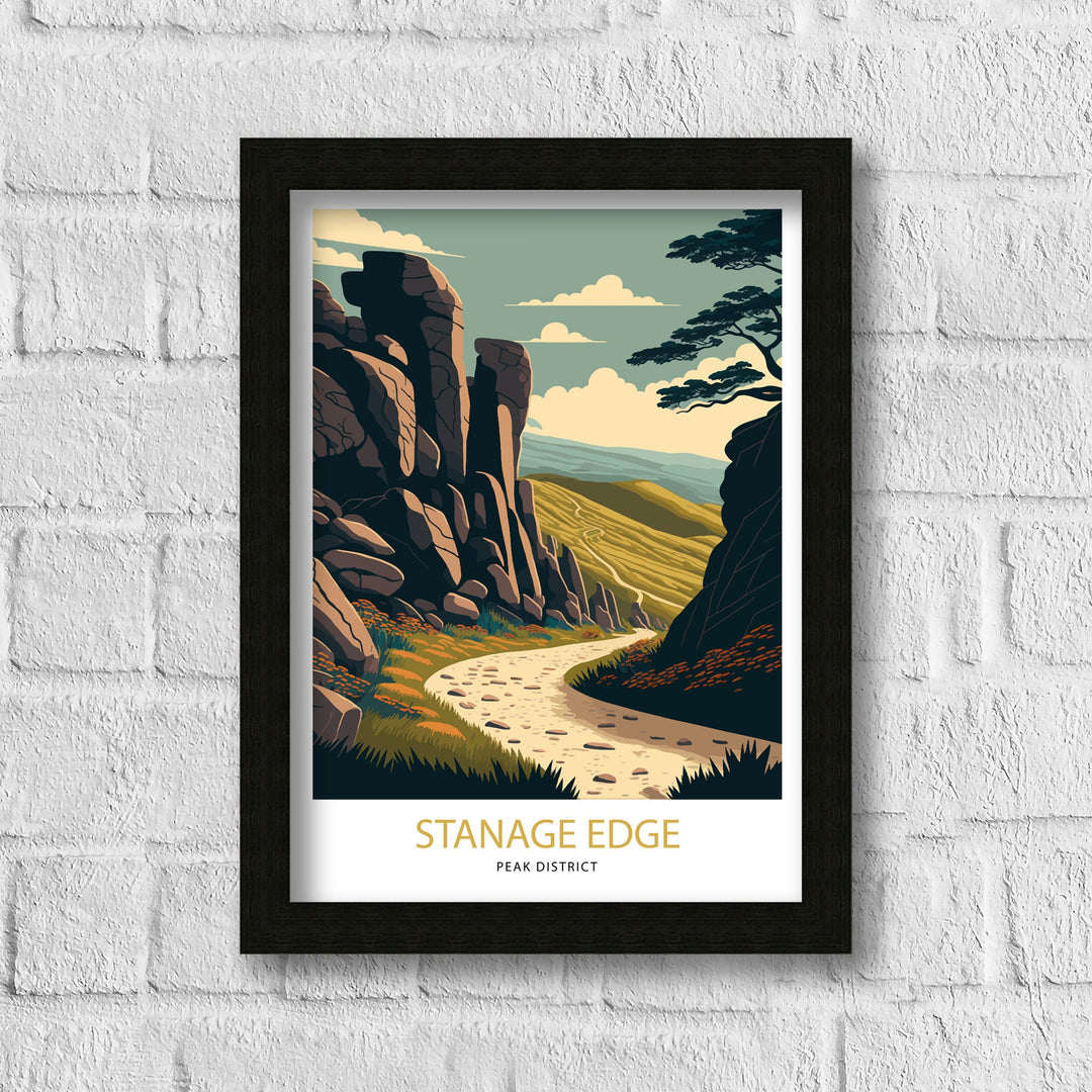 Stanage Edge Peak District Travel Poster