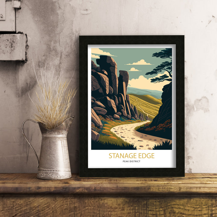 Stanage Edge Peak District Travel Poster