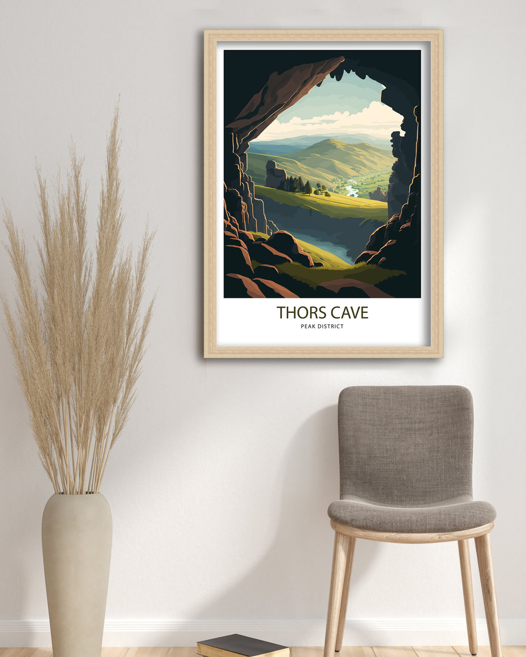 Thors Cave Peak District Travel Poster