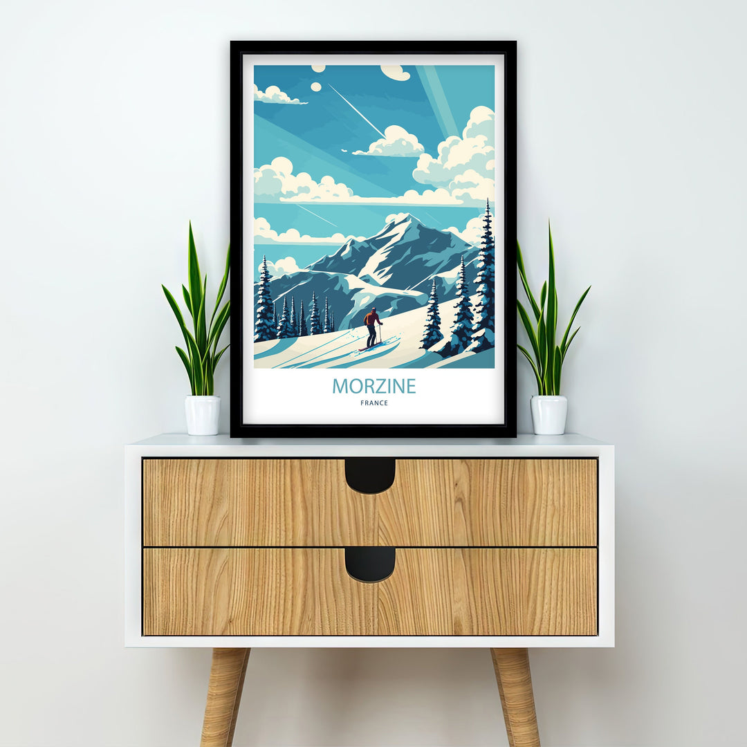 Morzine France Travel Poster, France, Morzine Ski poster, Ski Resort poster, Morzine France, Wall Art, Art Poster