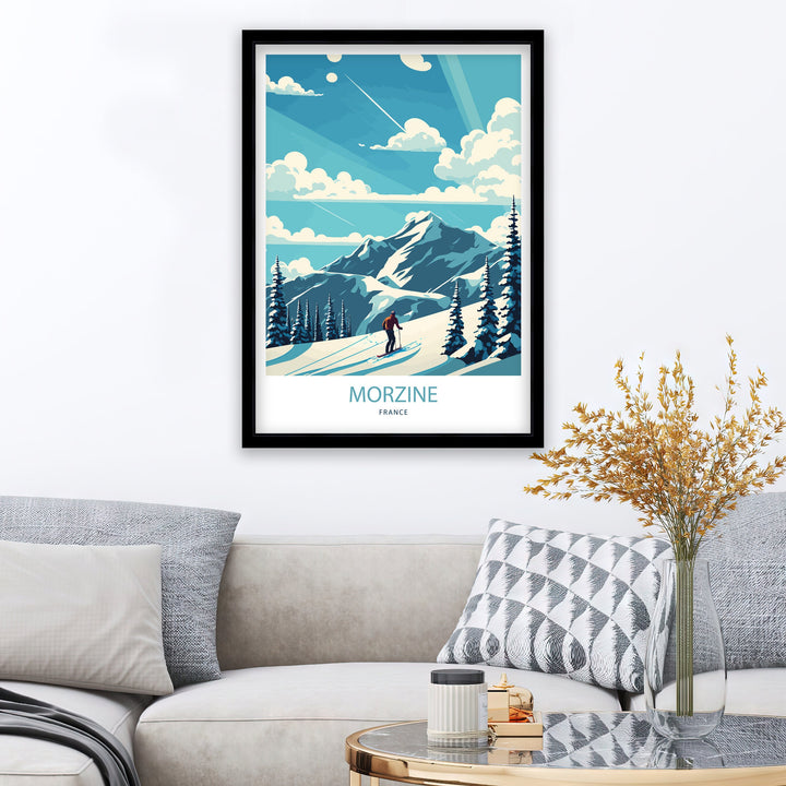 Morzine France Travel Poster, France, Morzine Ski poster, Ski Resort poster, Morzine France, Wall Art, Art Poster