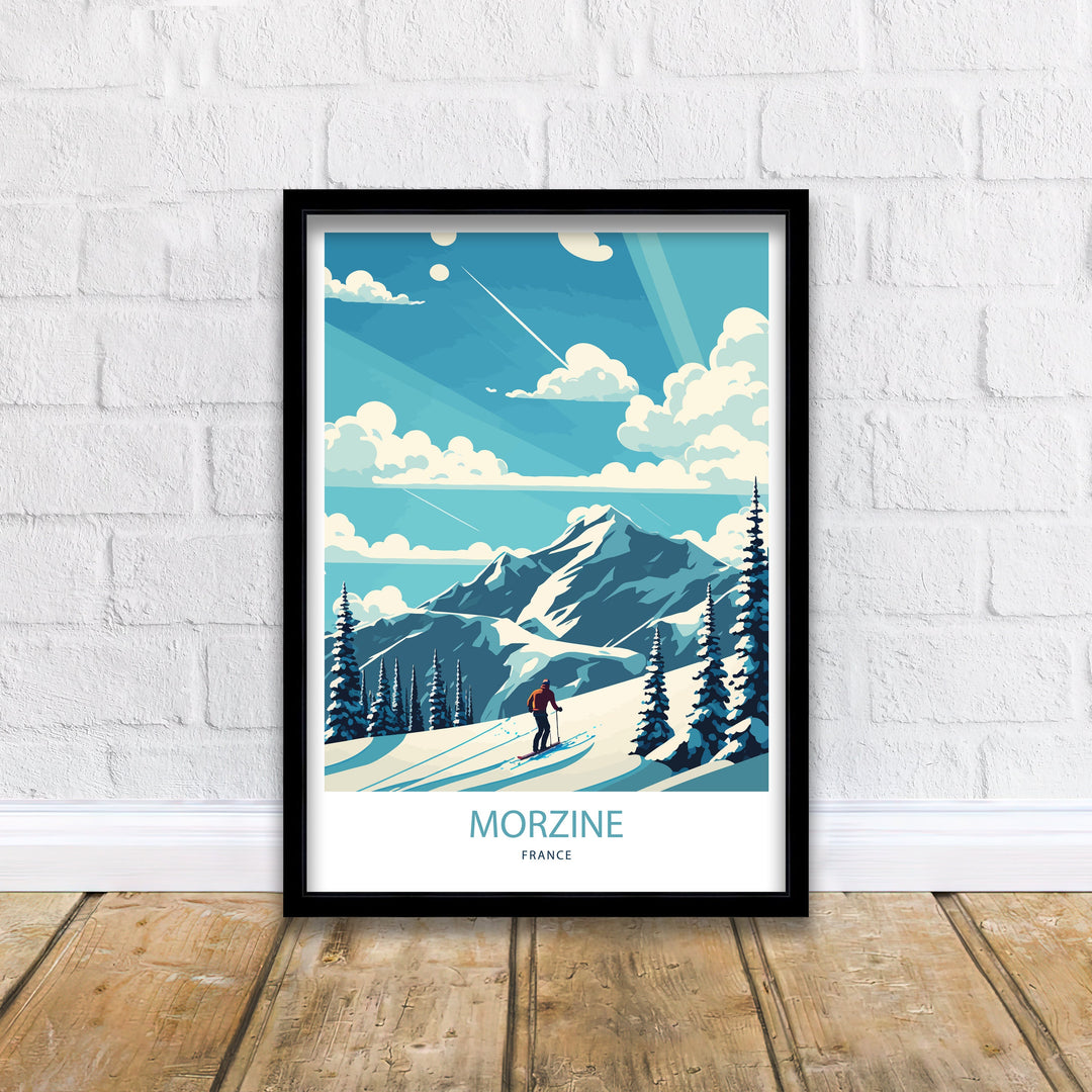 Morzine France Travel Poster, France, Morzine Ski poster, Ski Resort poster, Morzine France, Wall Art, Art Poster