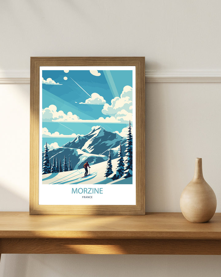 Morzine France Travel Poster, France, Morzine Ski poster, Ski Resort poster, Morzine France, Wall Art, Art Poster