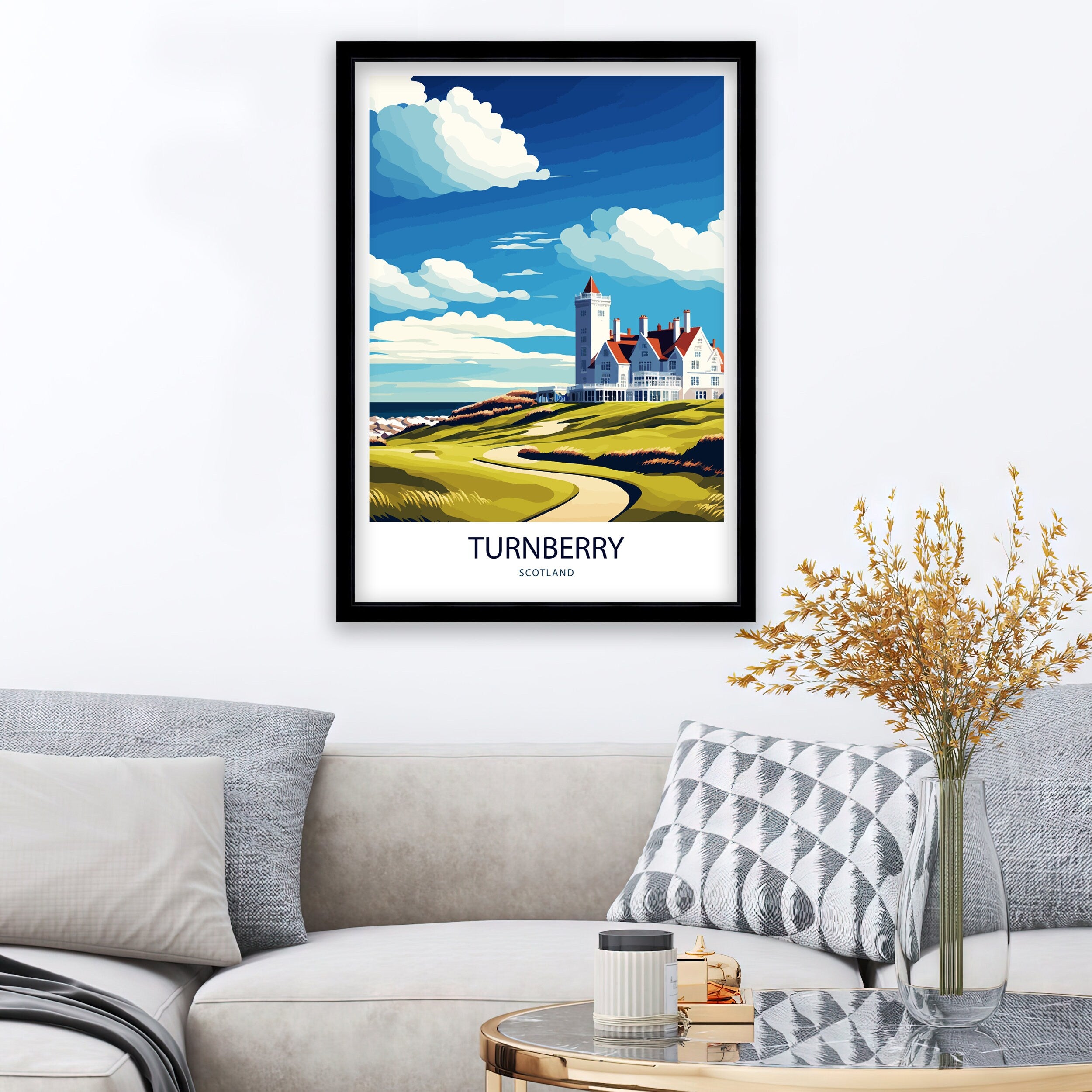 Turnberry Golf Course Art Print, Scotland Travel Poster