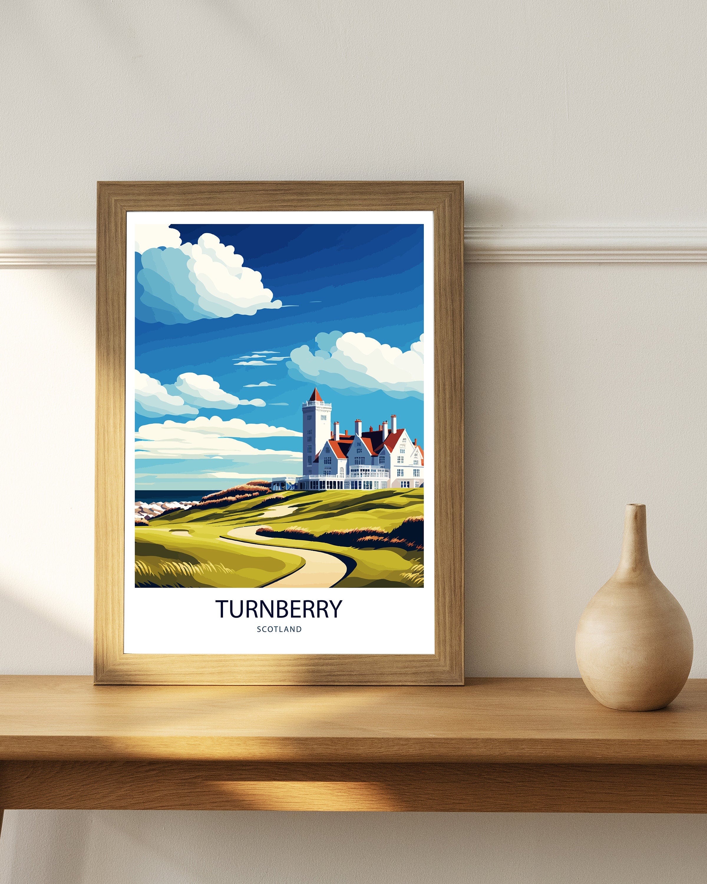 Turnberry Golf Course Art Print, Scotland Travel Poster