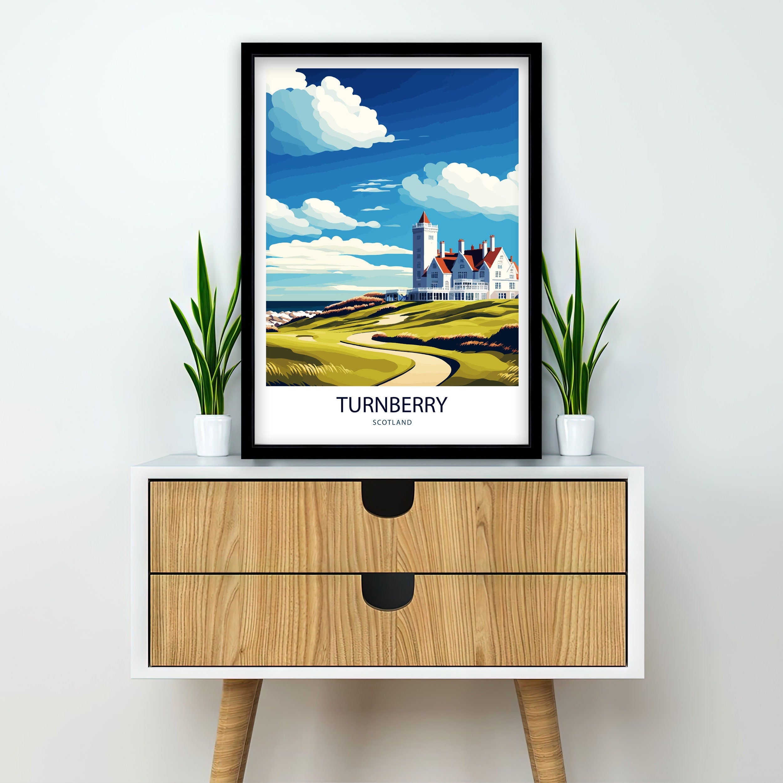 Turnberry Golf Course Art Print, Scotland Travel Poster
