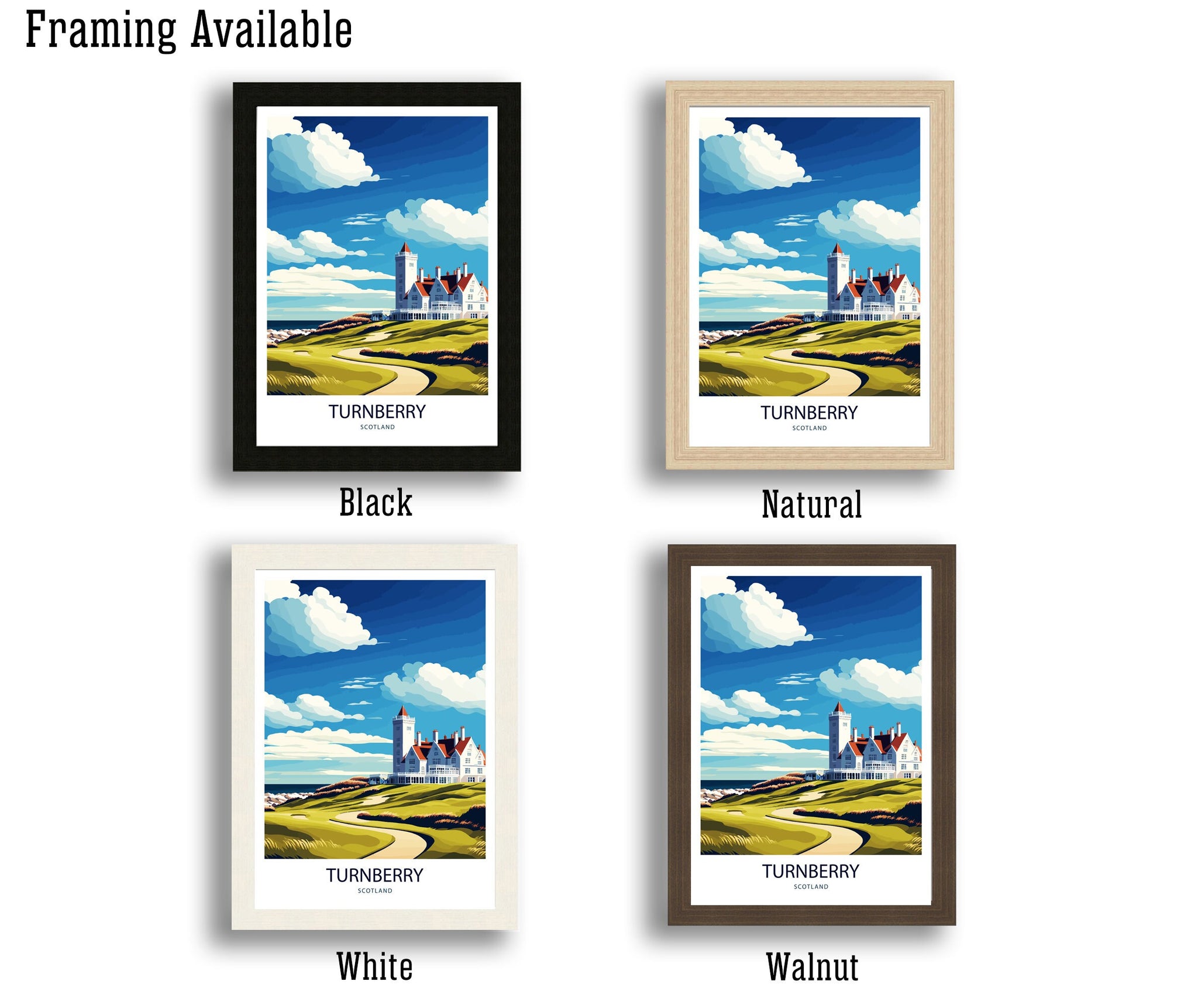 Turnberry Golf Course Art Print, Scotland Travel Poster