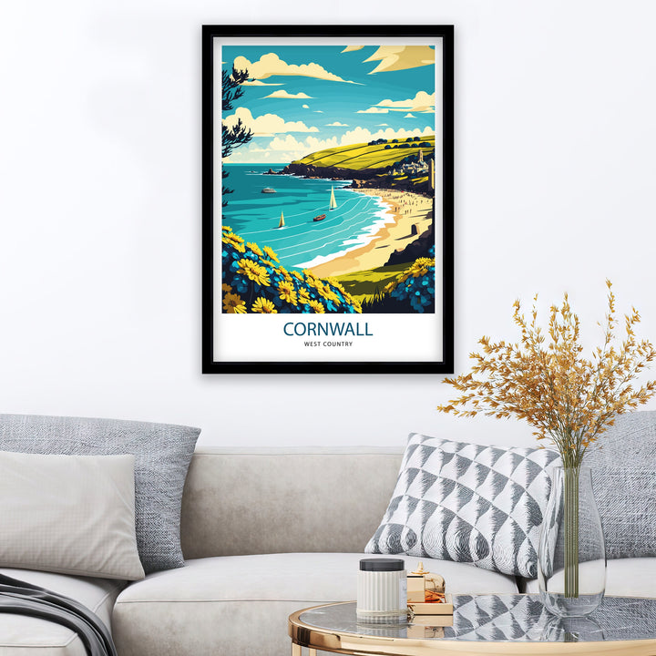 Cornwall Travel Poster, Art Poster , Wall Art, Art Poster