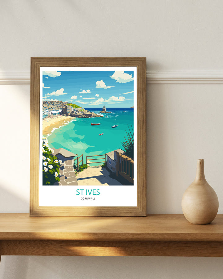 St Ives, Cornwall Travel Poster, Art Poster, Wall Art, Art Poster