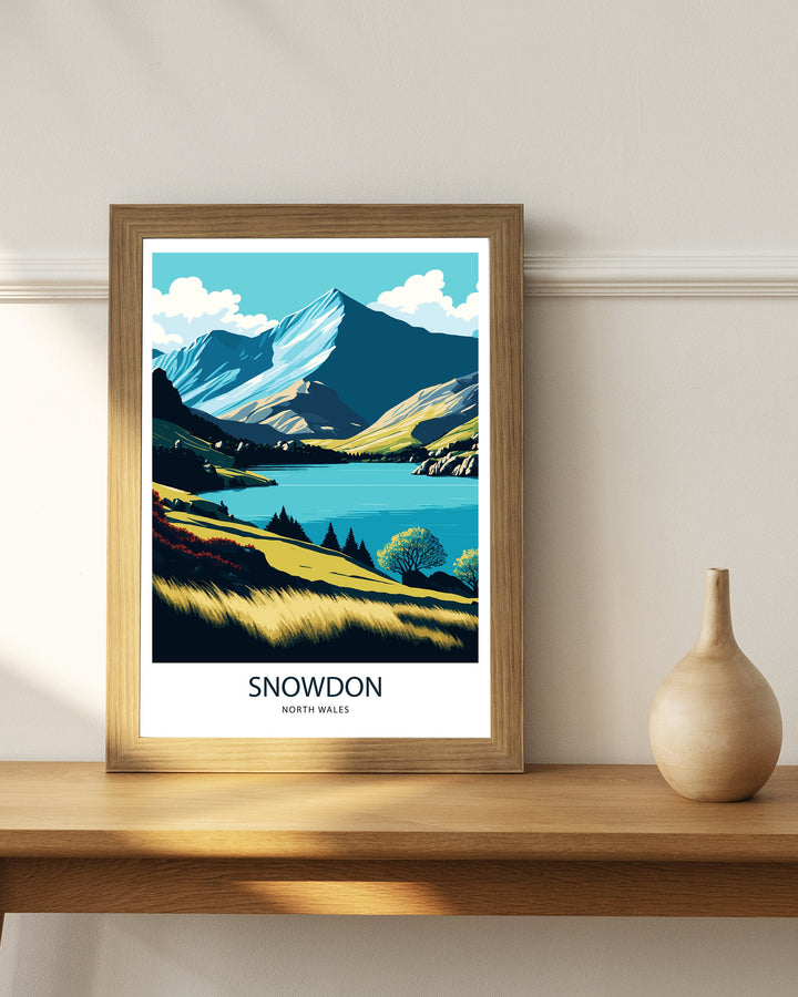 Snowdon North Wales, Travel Poster, Art Poster , Wall Art, Art Poster