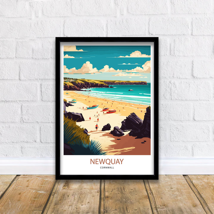 Newquay, Cornwall Travel Poster, Art Poster , Wall Art, Art Poster